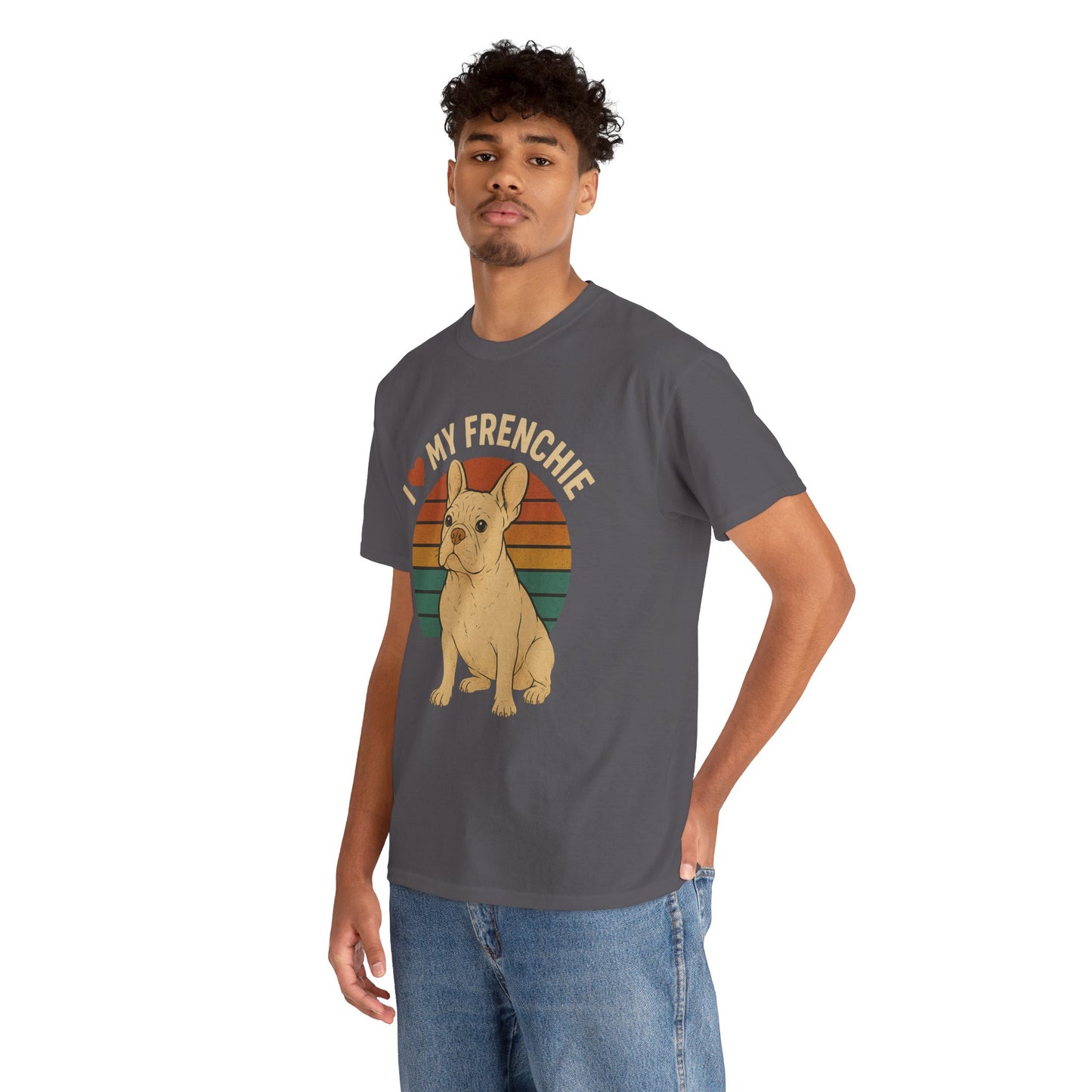 I Love My Frenchie T-Shirt | Retro Cream French Bulldog Tee | Cute Dog Mom Gift | Vintage Frenchie Lover Shirt | Soft Unisex Graphic Top
