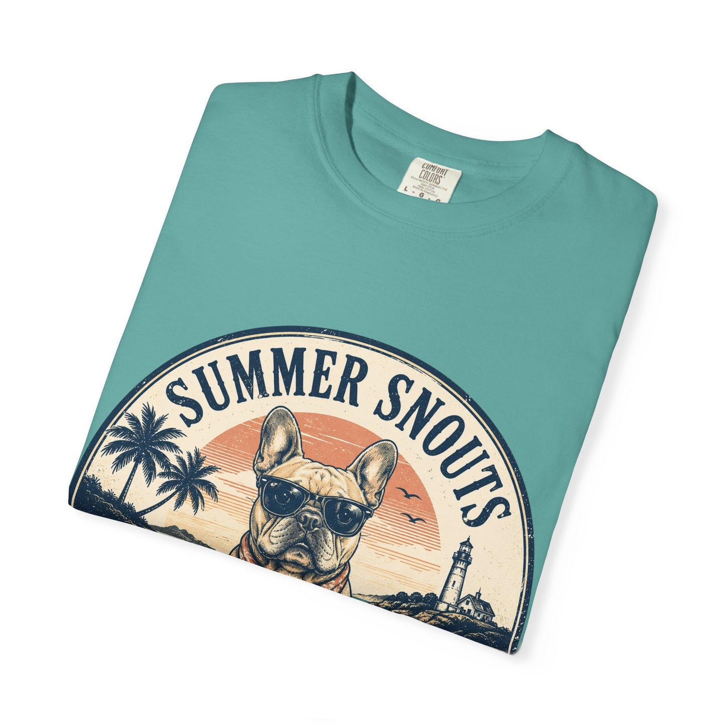 Summer Snouts Trading Co. T-Shirt — Vintage Beach French Bulldog Graphic Tee