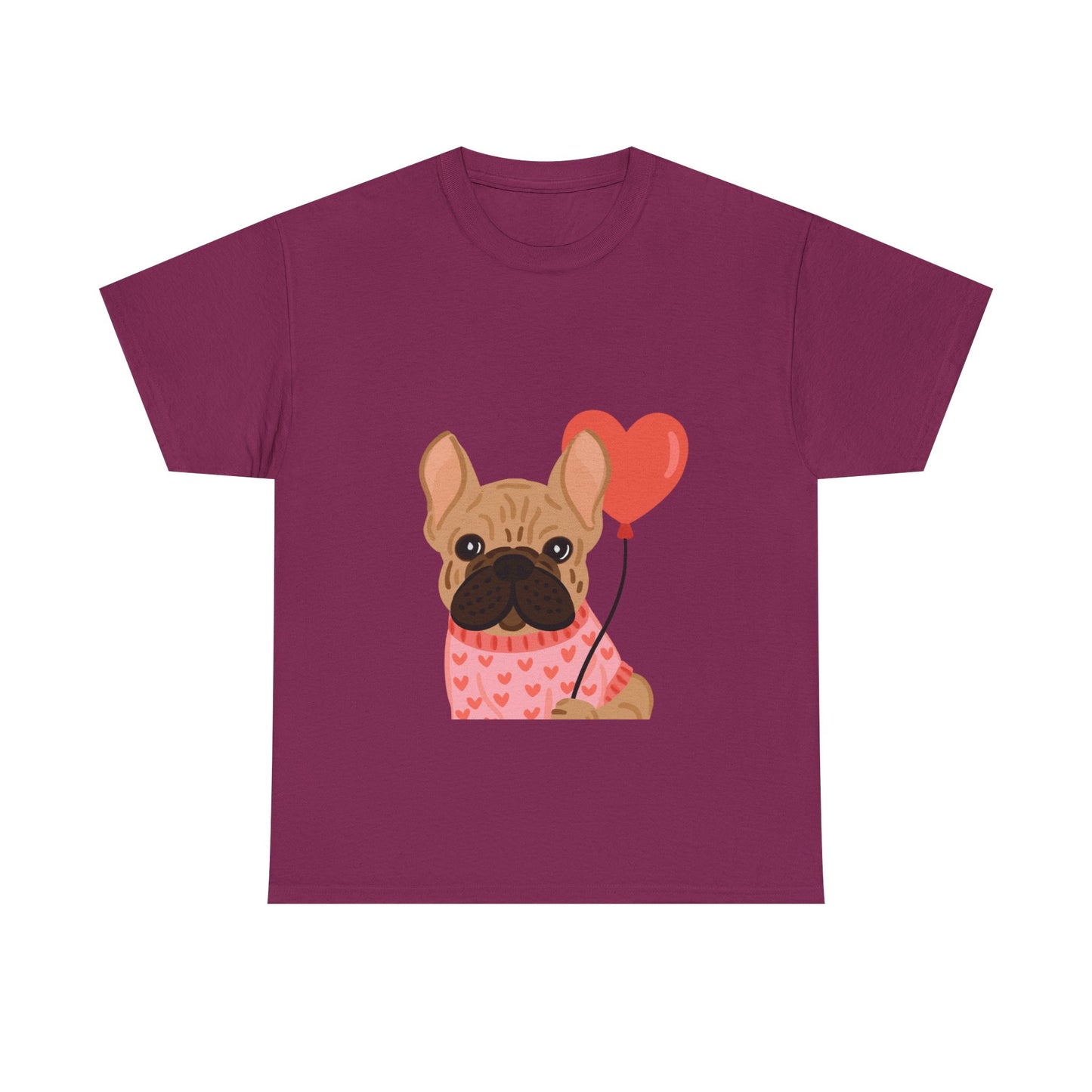 Valentine French Bulldog Shirt, Cute Frenchie Heart Balloon Tee, French Bulldog Valentine Gift, Dog Mom Valentine’s Shirt, Frenchie Love Tee