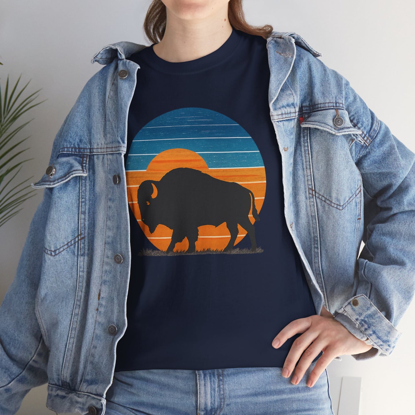 Oklahoma Bison Sunset Shirt | Retro Buffalo Tee | OKC Basketball Colors T-Shirt