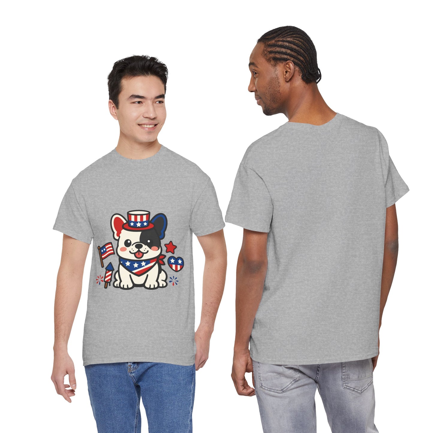 Cute Patriotic French Bulldog Shirt, Kawaii frenchie Fourth of July Tee, American Flag Puppy Shirt, USA Dog Lover Gift, Patriotic Frenchie