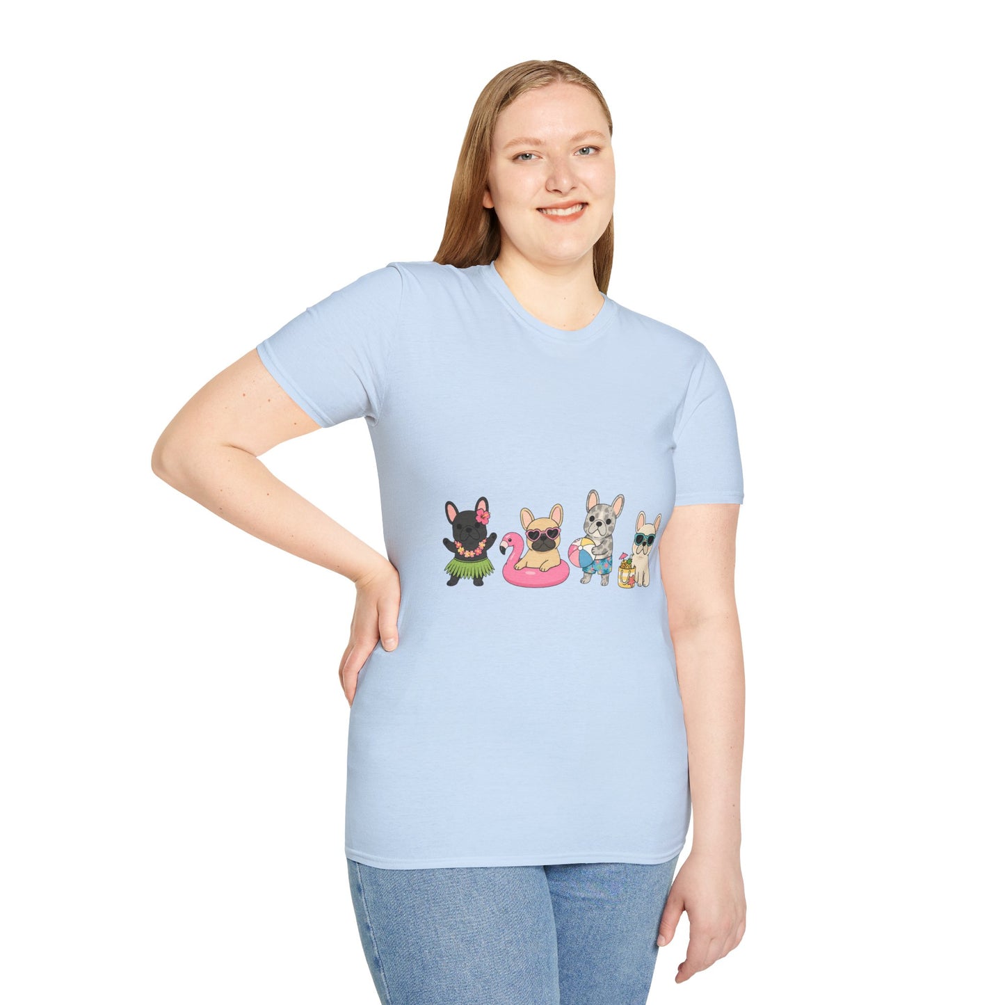 Summer French Bulldog Shirt, Beach Frenchie Tee, Cute Frenchie Summer Shirt, Vacation Dog Mom Shirt, Tropical French Bulldog Graphic Tee