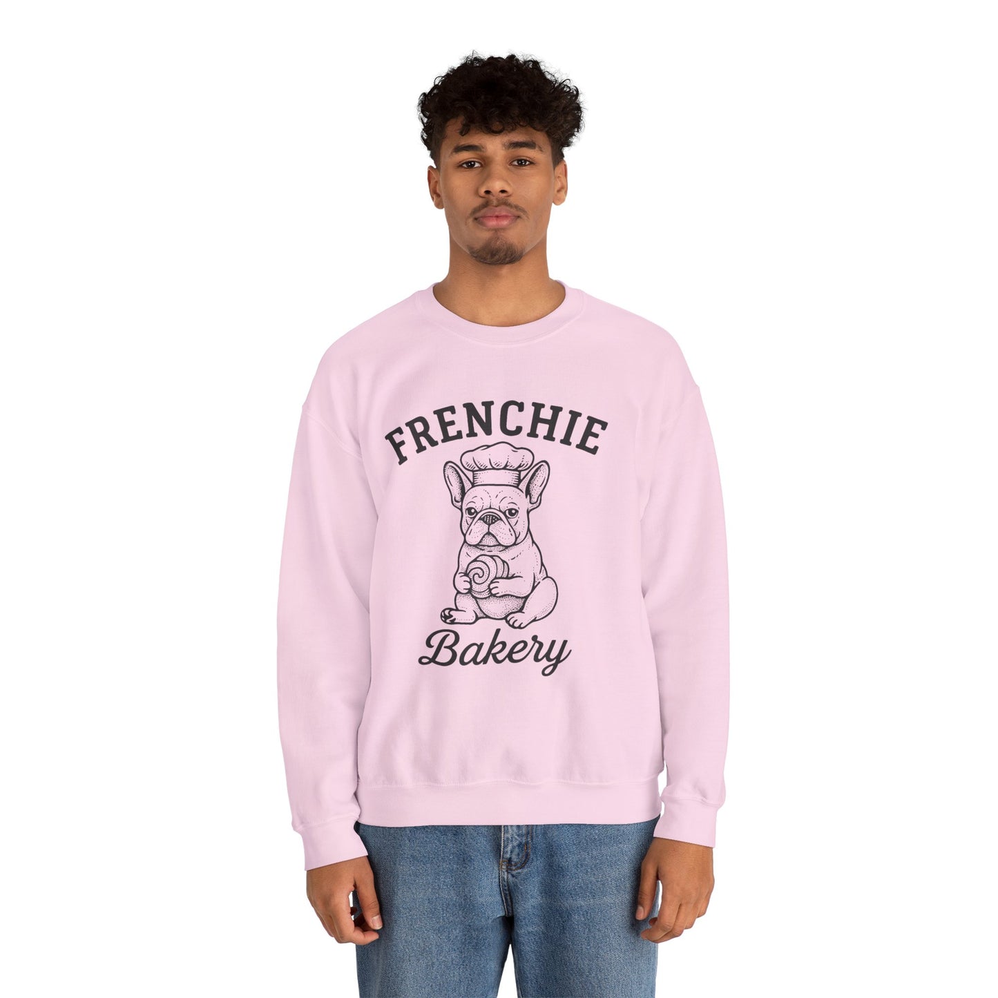 Frenchie Bakery Sweatshirt – Cozy French Bulldog Chef Crewneck, Funny Dog Lover Gift, Vintage Bakery-Inspired Frenchie Sweater