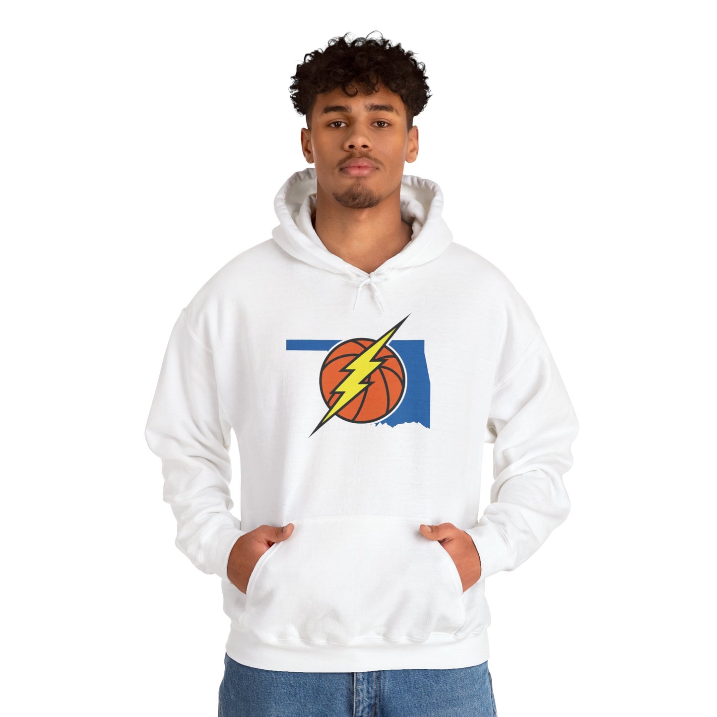 Oklahoma Basketball Lightning Hoodie | Thunder Fan Hoodie | Oklahoma Basketball Sweatshirt | Blue Orange Game Day Hoodie