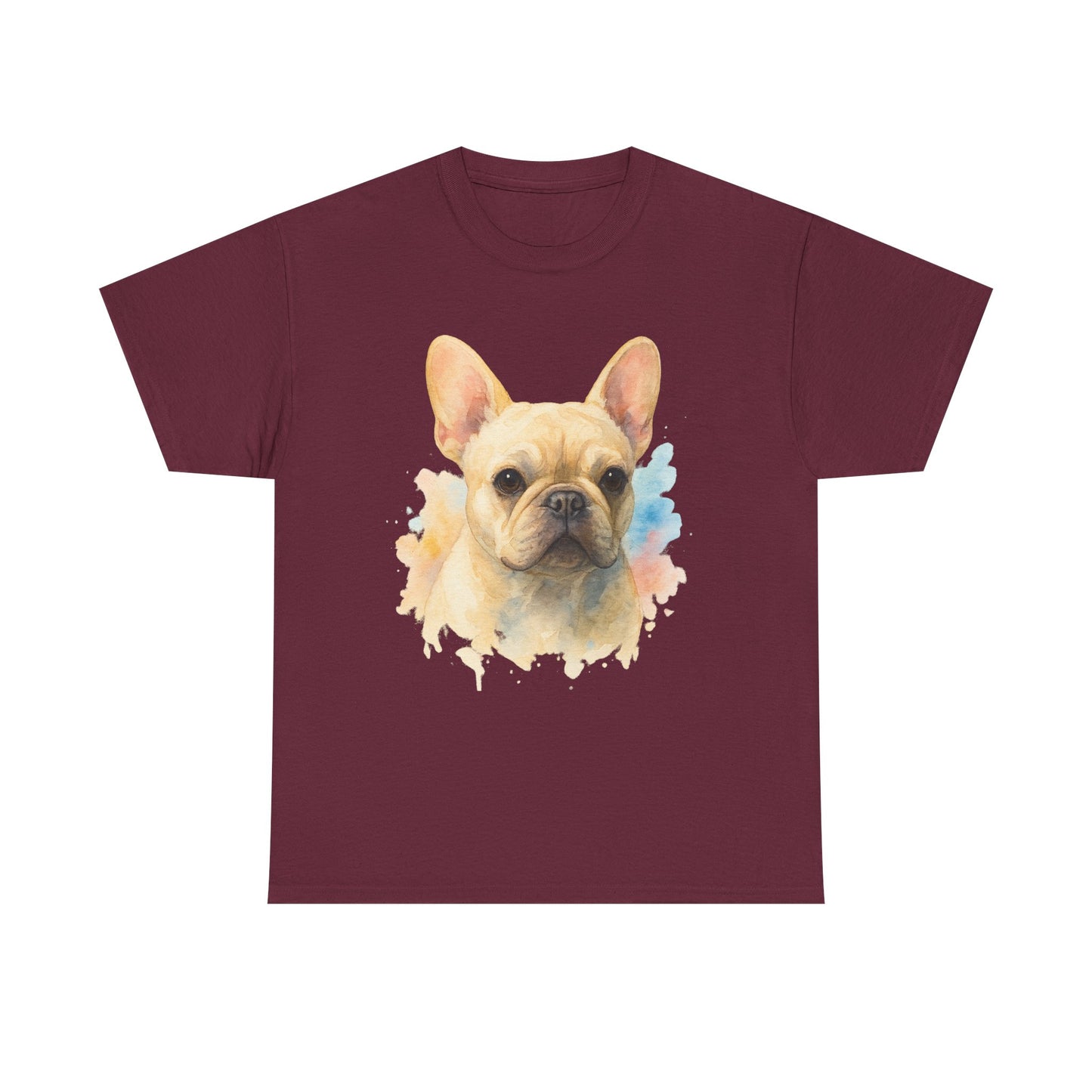 Watercolor French Bulldog T-Shirt | Artistic Frenchie Graphic Tee | Cute Dog Lover Shirt | Unique Gift for Him or Her