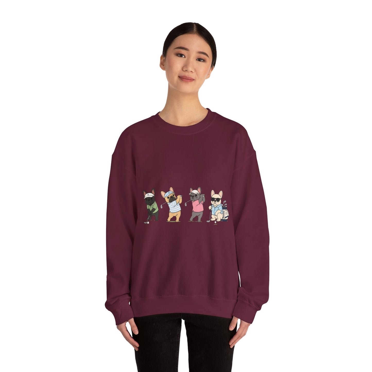 Frenchie Golf Sweatshirt, French Bulldog Golf Crewneck, Funny Golf Dog Sweatshirt, Golf Lover Gift, Country Club Frenchie Pullover