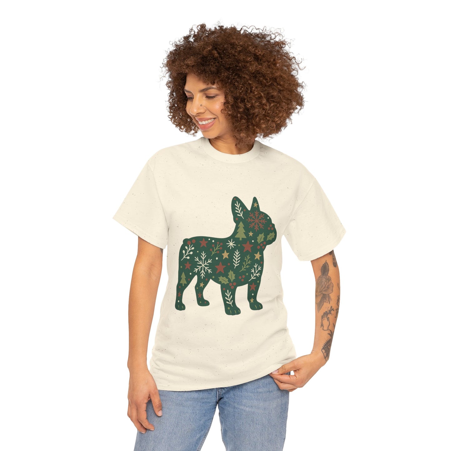 Christmas Frenchie Sweatshirt | Holiday French Bulldog Silhouette | Festive Dog Lover Gift | Cute Winter Frenchie Apparel