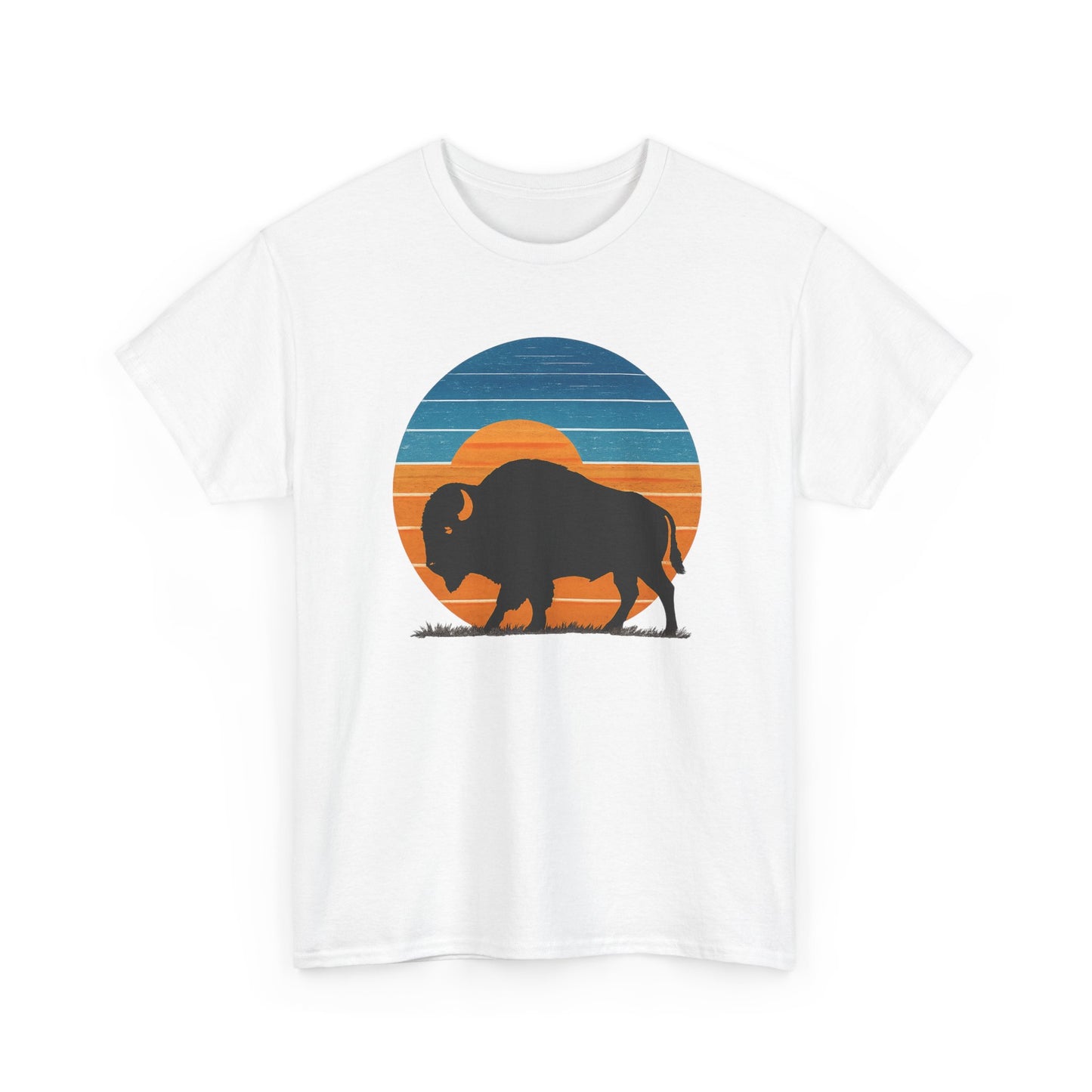 Oklahoma Bison Sunset Shirt | Retro Buffalo Tee | OKC Basketball Colors T-Shirt
