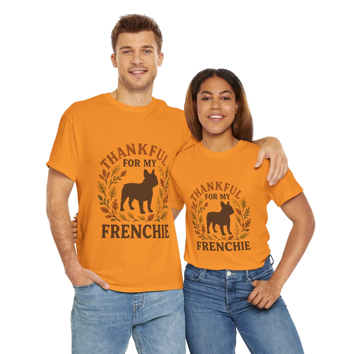 Thankful for My Frenchie Shirt – Fall French Bulldog T-Shirt, Thanksgiving Dog Lover Tee, Autumn Frenchie Gift for Pet Moms & Dads