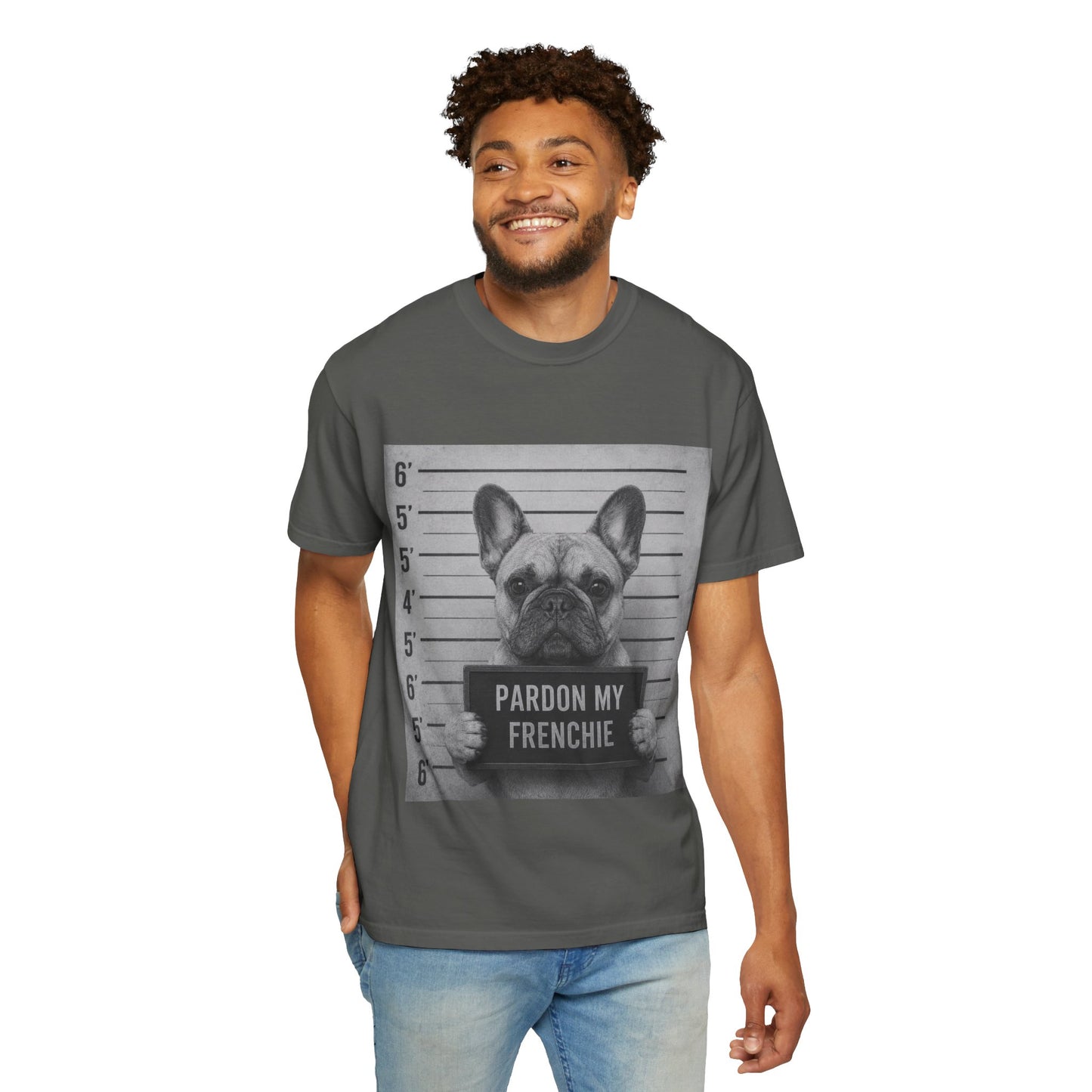 French Bulldog Mugshot T-Shirt – “Pardon My Frenchie” Graphic Tee