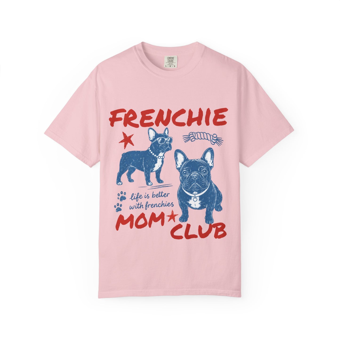 Frenchie Mom Club Shirt, French Bulldog Mom Tee, Frenchie Mama Shirt, Dog Mom Gift, Vintage French Bulldog Graphic Tee, Frenchie Lover Shirt