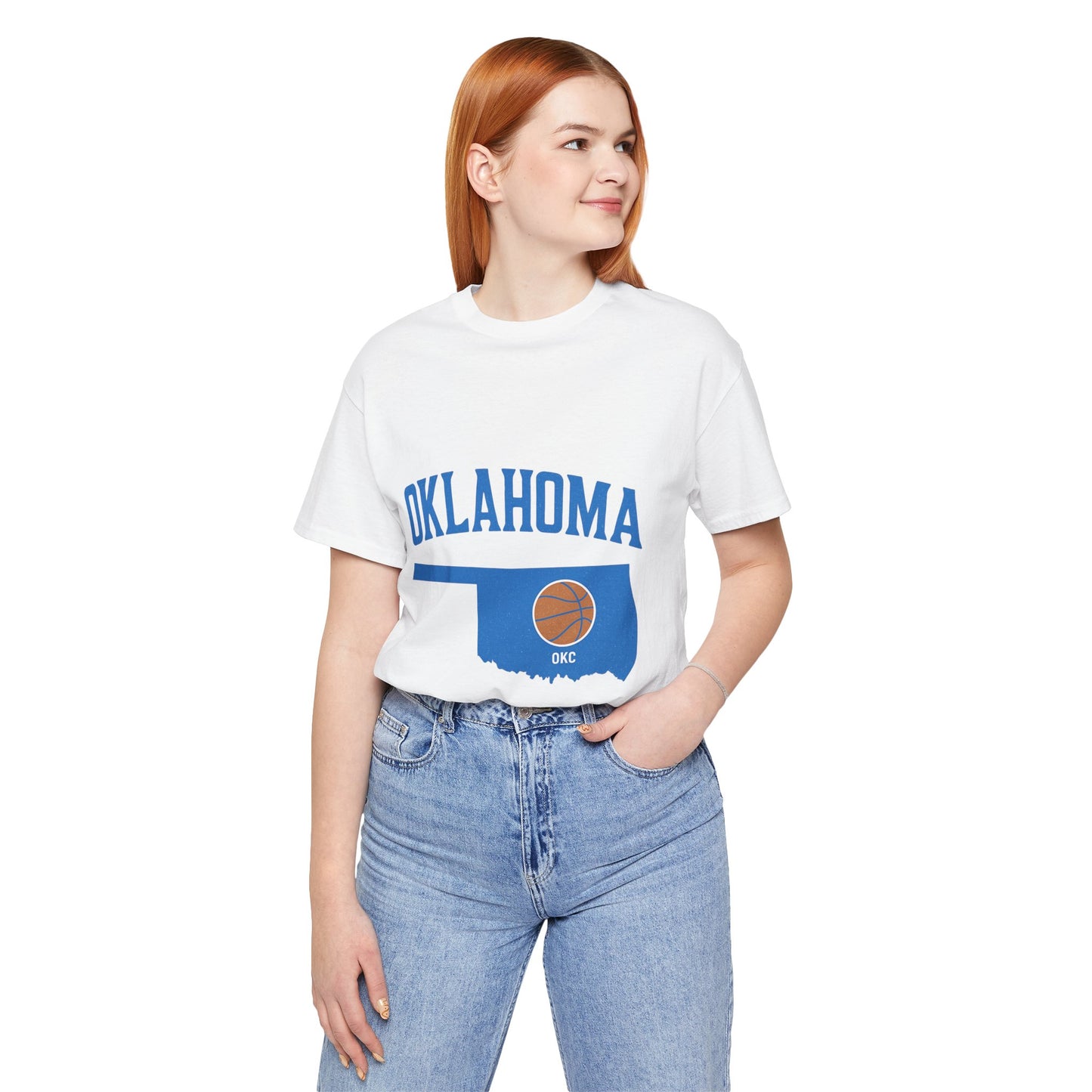 Oklahoma Basketball T-Shirt | OKC State Outline Tee | Blue and Orange Game Day Shirt | Retro Oklahoma Sports Graphic Top
