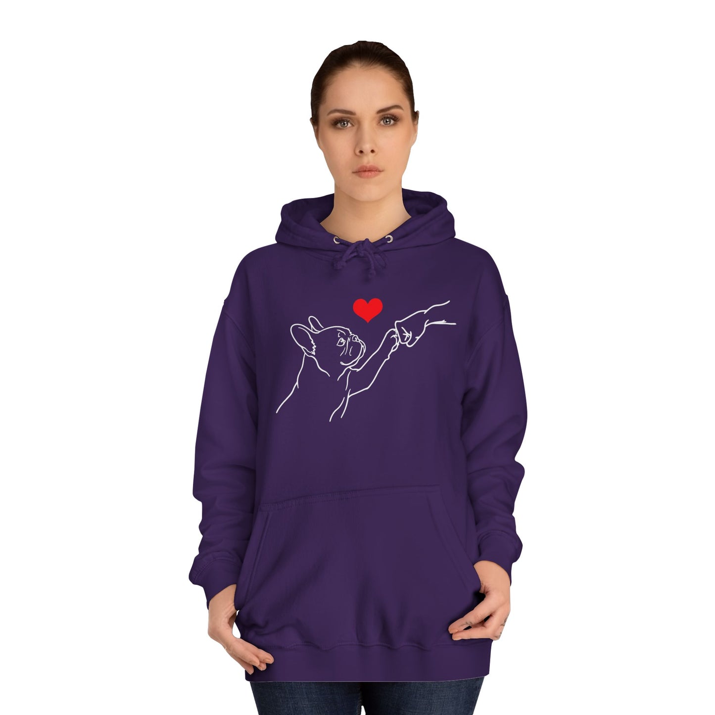 French Bulldog Hoodie, Frenchie Love Hoodie, Frenchie Mom Gift, Dog Lover Hoodie, Minimalist French Bulldog Sweatshirt, Frenchie Dad Gift, Pet Parent Hoodie
