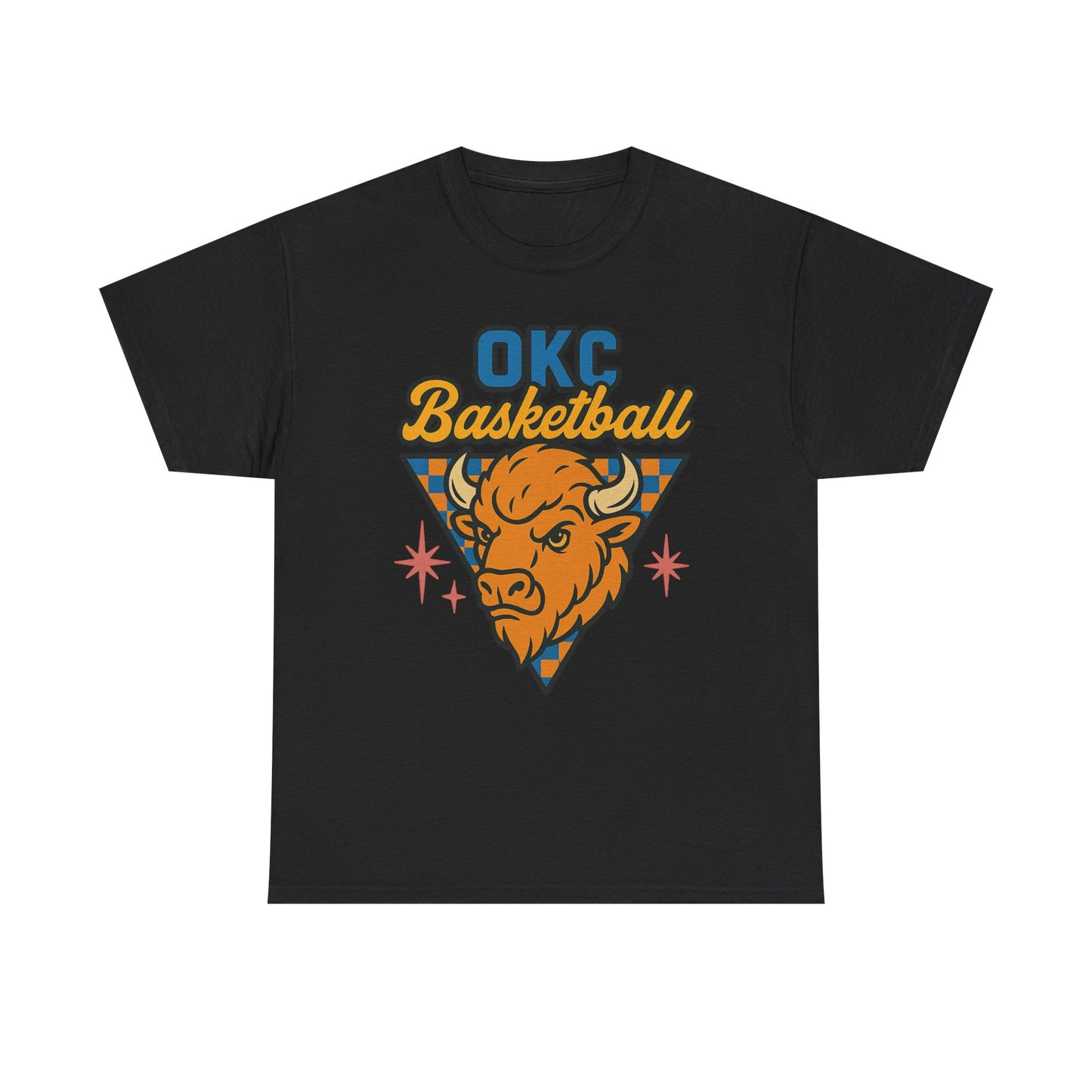 OKC Basketball Bison T-Shirt | Oklahoma City Retro Basketball Tee | Thunder Style Shirt | OKC Fan Gift | Vintage Sports Graphic