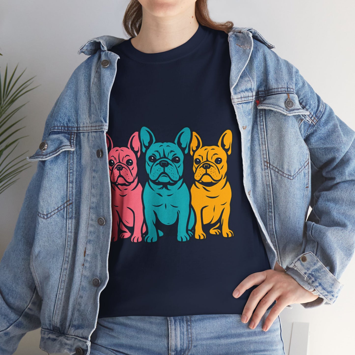 Pop Art French Bulldog T-Shirt | Colorful Frenchie Graphic Tee | Retro Dog Lover Shirt | Bright 80s Style Pet Gift | Fun Unisex Dog Mom Shirt