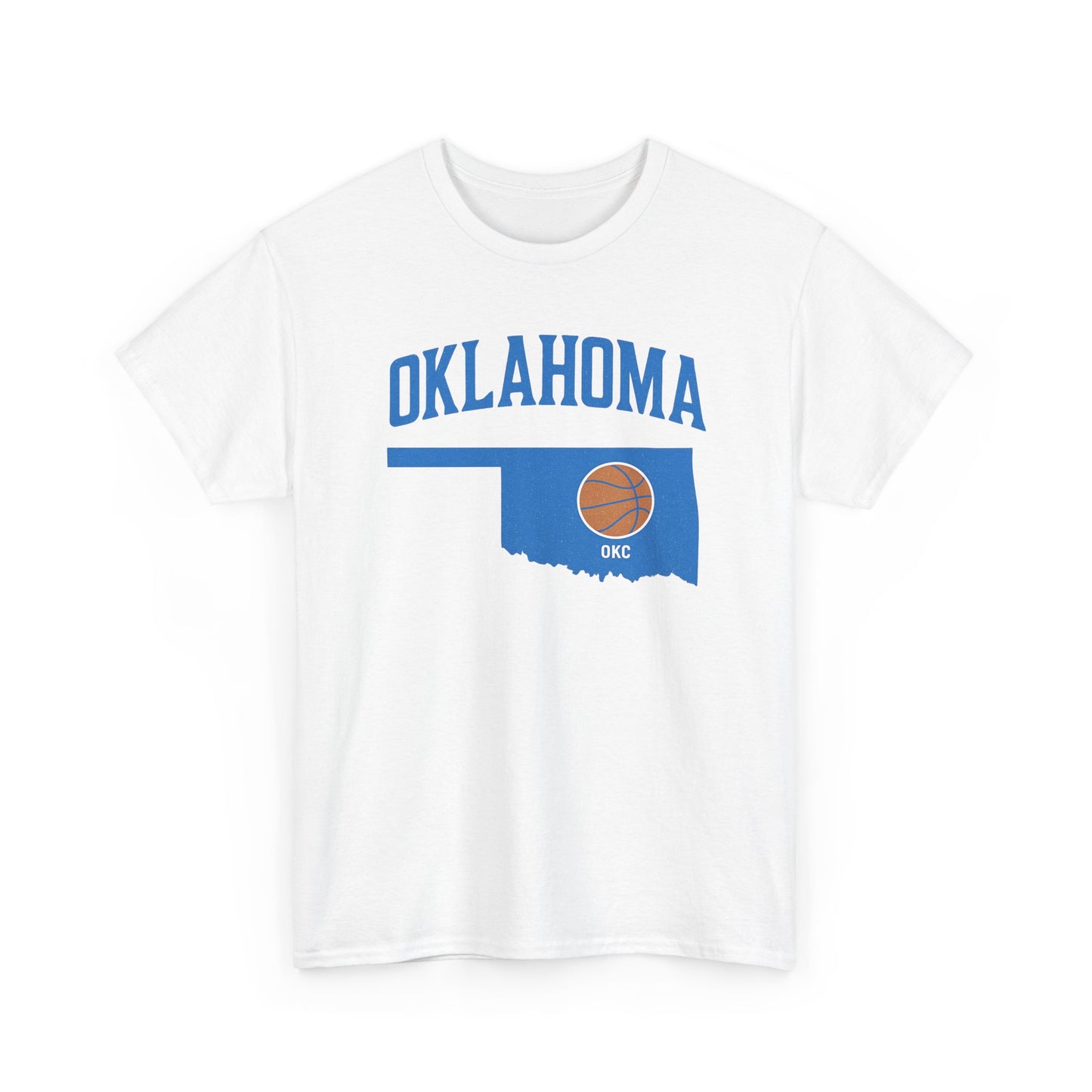 Oklahoma City Basketball Shirt | OKC Basketball Style Tee | Blue & Orange Oklahoma State T-Shir