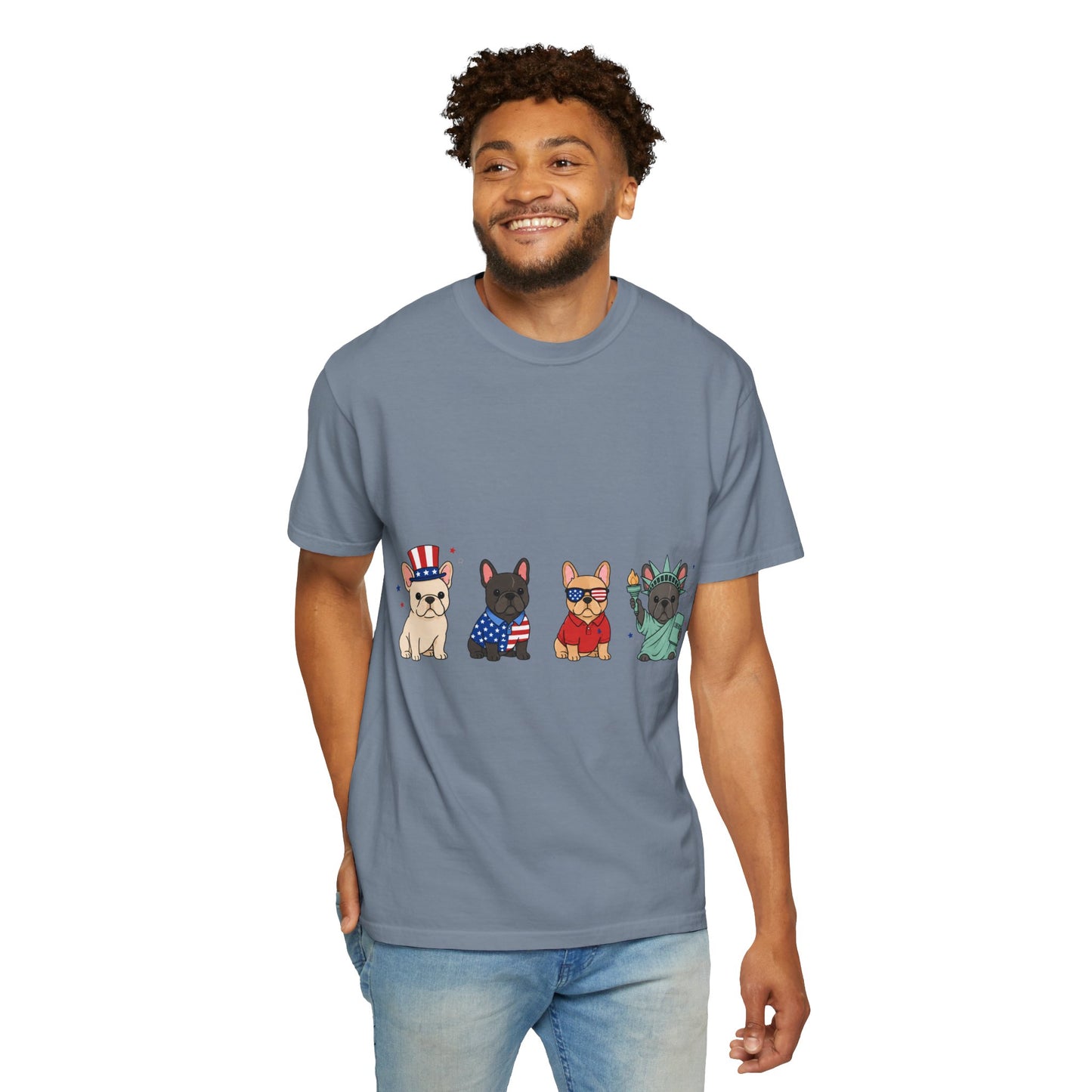Patriotic French Bulldog Shirt, 4th of July Frenchie Tee, American Frenchie Shirt, USA Dog Lover Shirt, Independence Day French Bulldog Tee, Patriotic Dog Shirt, July Fourth Gift