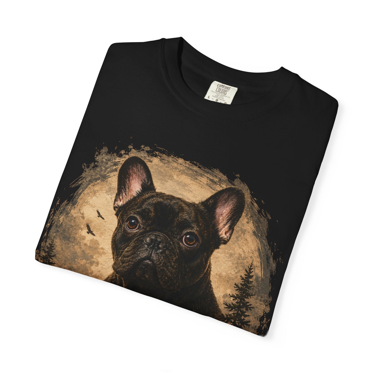 Black French Bulldog Shirt, Vintage Frenchie Nature Tee, Rustic French Bulldog Shirt, Dog Lover Gift, Frenchie Mountain Landscape Tee, Outdoors Dog Shirt, French Bulldog Art