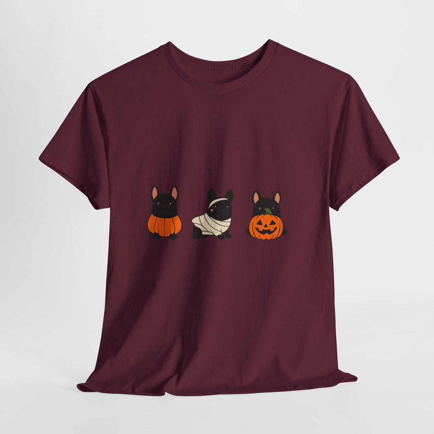 Pumpkin Frenchie T-Shirt | Fall French Bulldog Shirt | Cute Halloween Dog Lover Tee | Autumn Frenchie Graphic Tee for Her or Him