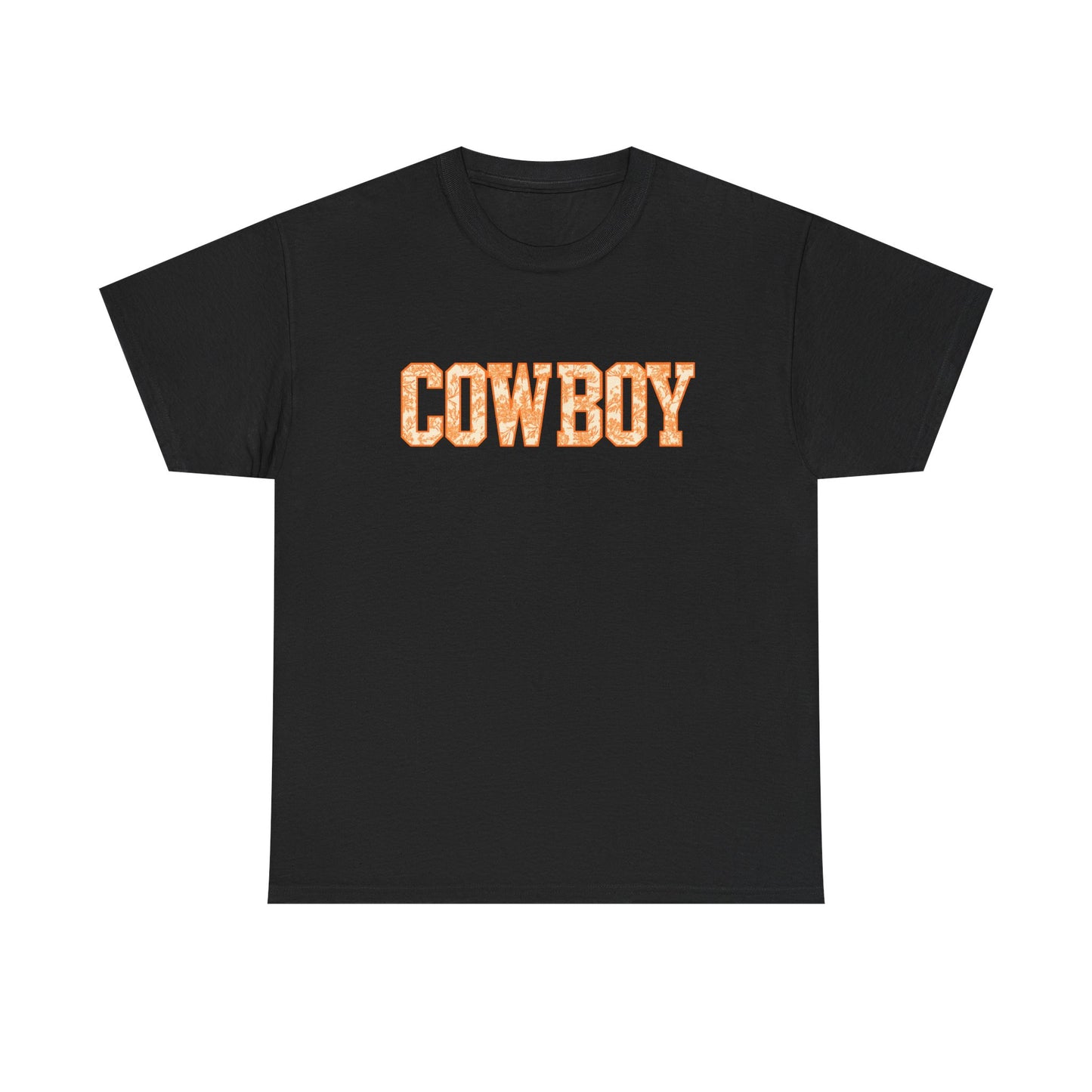 Cowboy Shirt | Western Graphic Tee | Orange Cowboy Typography Shirt | Oklahoma Football Tee | Country Style Cowboy Fan Gift