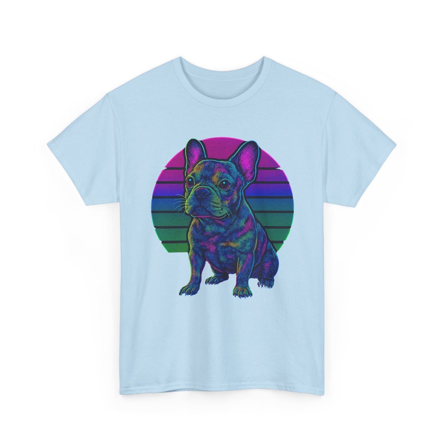 Neon French Bulldog T-Shirt | Retro 80s Frenchie Tee | Colorful Dog Lover Shirt | Electric Frenchie Gift for Men & Women