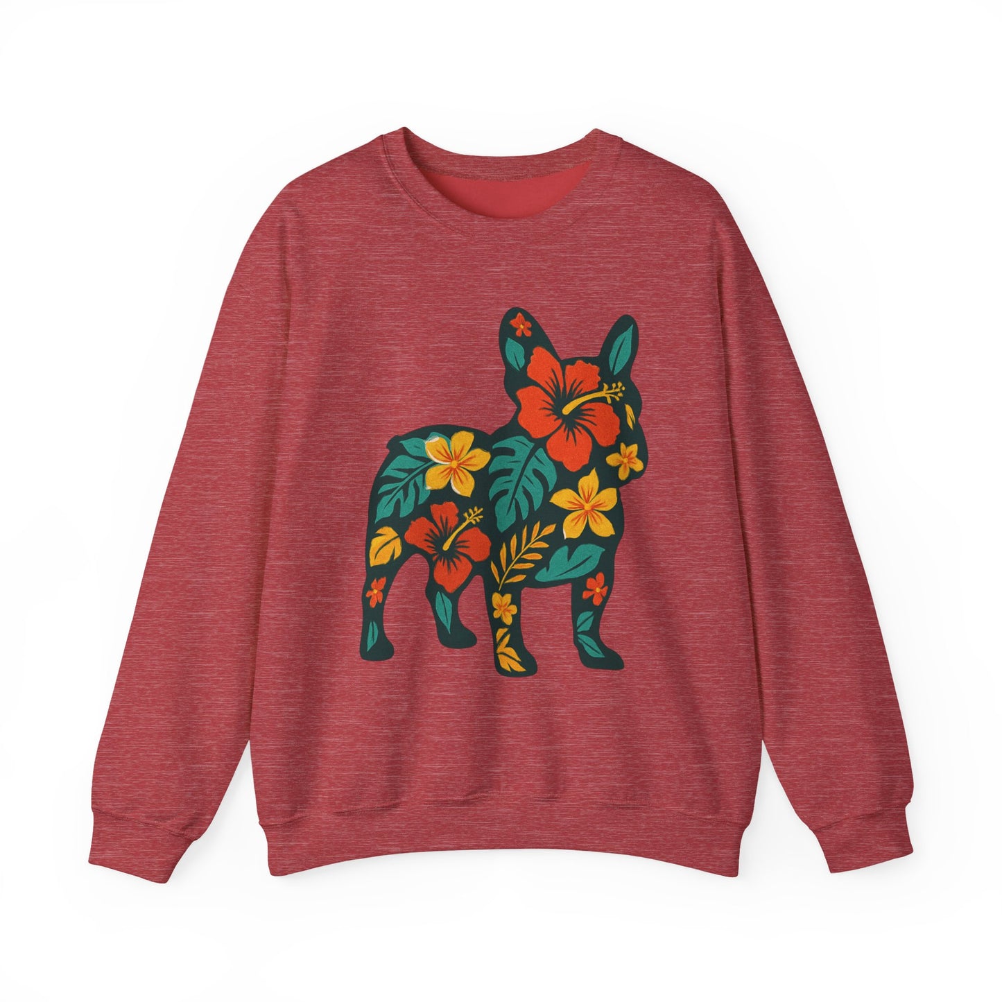 Hawaiian French Bulldog Sweatshirt | Tropical Floral Frenchie Sweater | Summer Dog Lover Gift | Cute Floral Frenchie Pullover