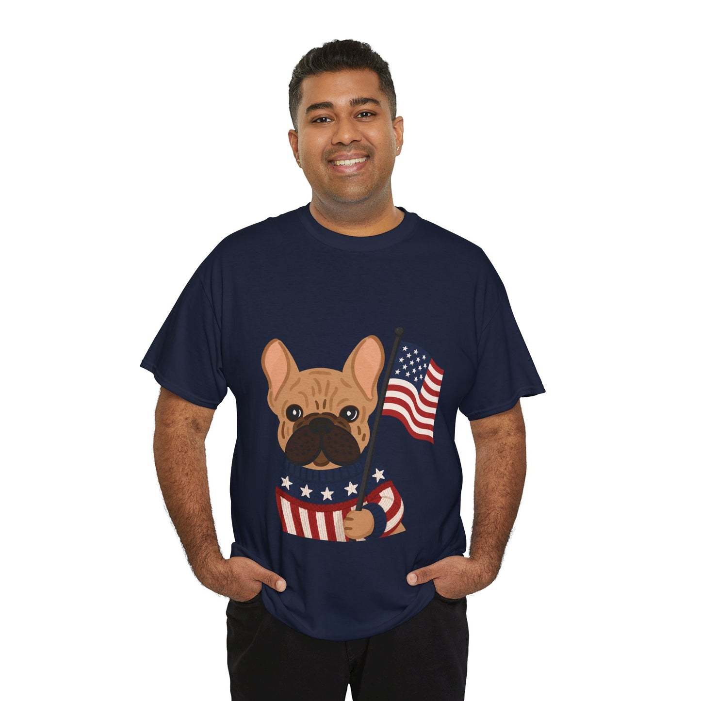 Patriotic French Bulldog Shirt, American Flag Frenchie Tee, Fourth of July Dog Lover Shirt, USA French Bulldog Gift, Patriotic Puppy Sweater Tee