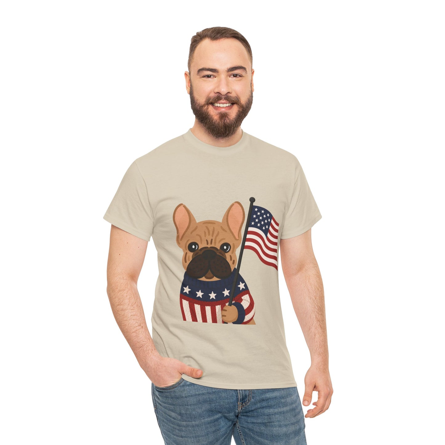 Patriotic French Bulldog Shirt, American Flag Frenchie Tee, Fourth of July Dog Lover Shirt, USA French Bulldog Gift, Patriotic Puppy Sweater Tee