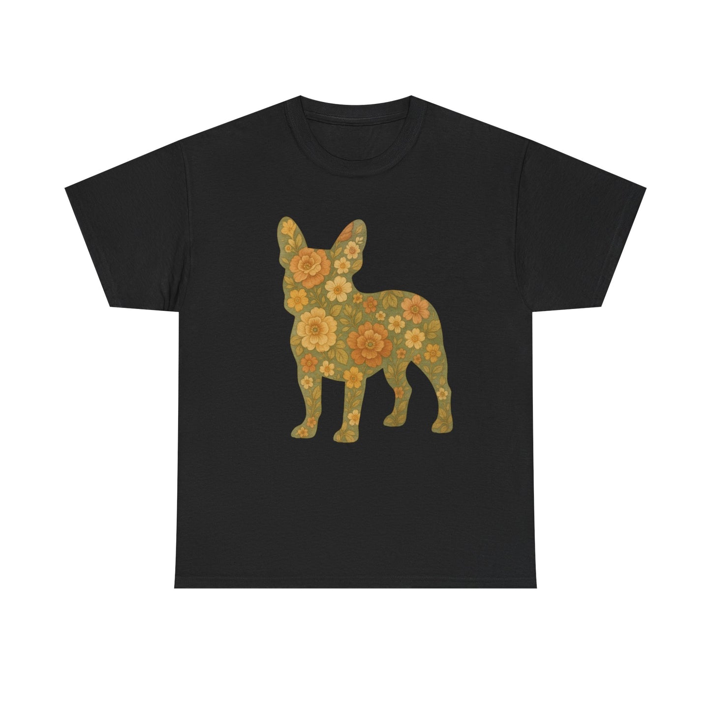 Floral Frenchie T-Shirt | Retro Flower French Bulldog Tee | Boho Dog Mom Shirt | Cute Pet Lover Gift | Vintage Botanical Dog Graphic Tee