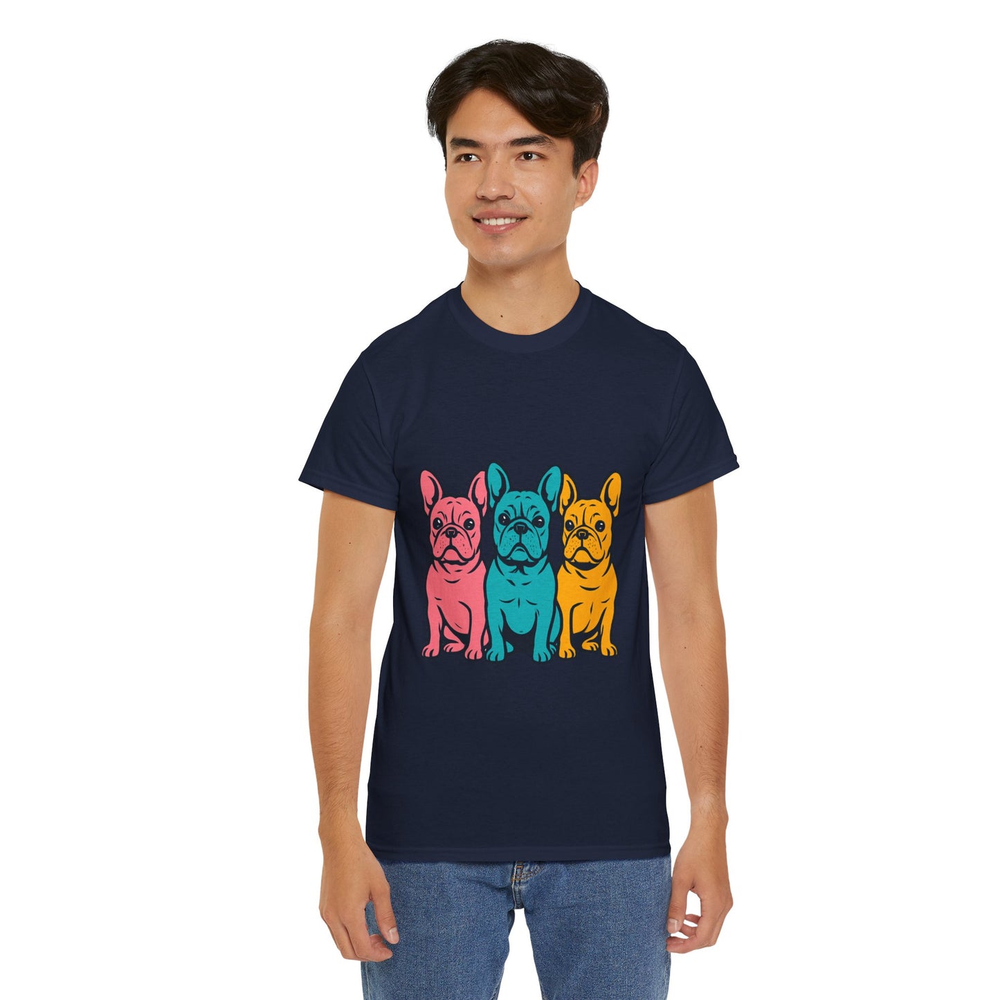 Pop Art French Bulldog T-Shirt | Colorful Frenchie Graphic Tee | Retro Dog Lover Shirt | Bright 80s Style Pet Gift | Fun Unisex Dog Mom Shirt