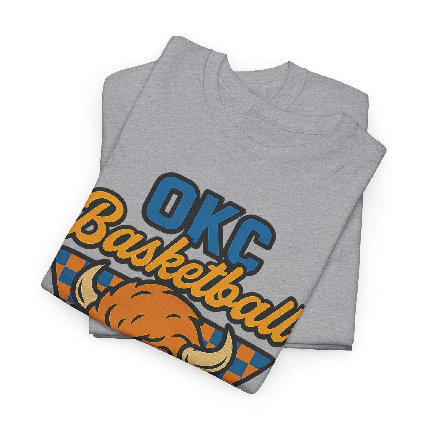 OKC Basketball Bison T-Shirt | Oklahoma City Retro Basketball Tee | Thunder Style Shirt | OKC Fan Gift | Vintage Sports Graphic