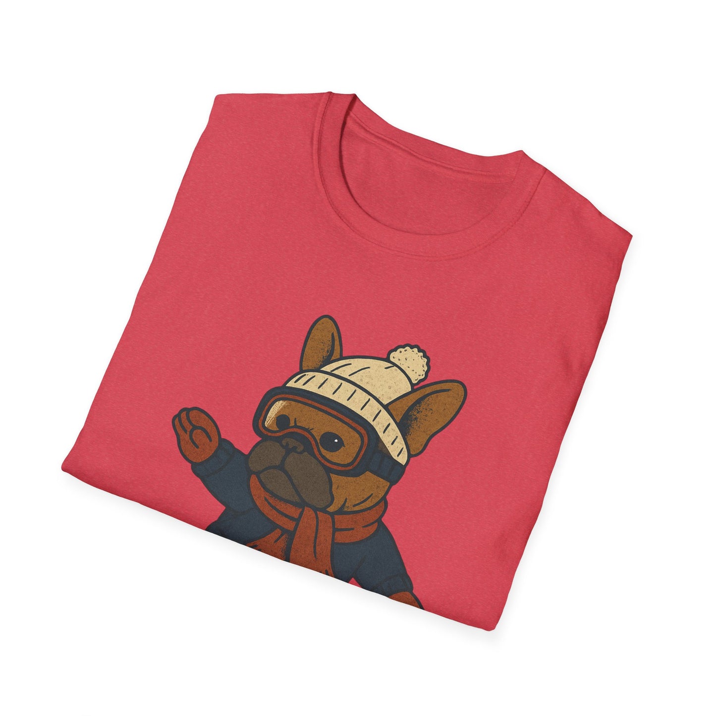 Snowboarding Frenchie T-Shirt | Cute Winter Dog Snowboard Tee | French Bulldog Snowboarder Shirt | Holiday Ski Resort Pup Graphic | Dog Lover Snow Sport Gift