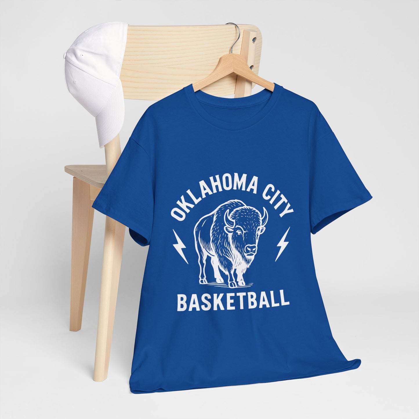 Oklahoma City Bison Basketball Shirt • OKC Hoops Tee • Retro Thunder Spirit T-Shirt • Western Bison Basketball Fan Shirt