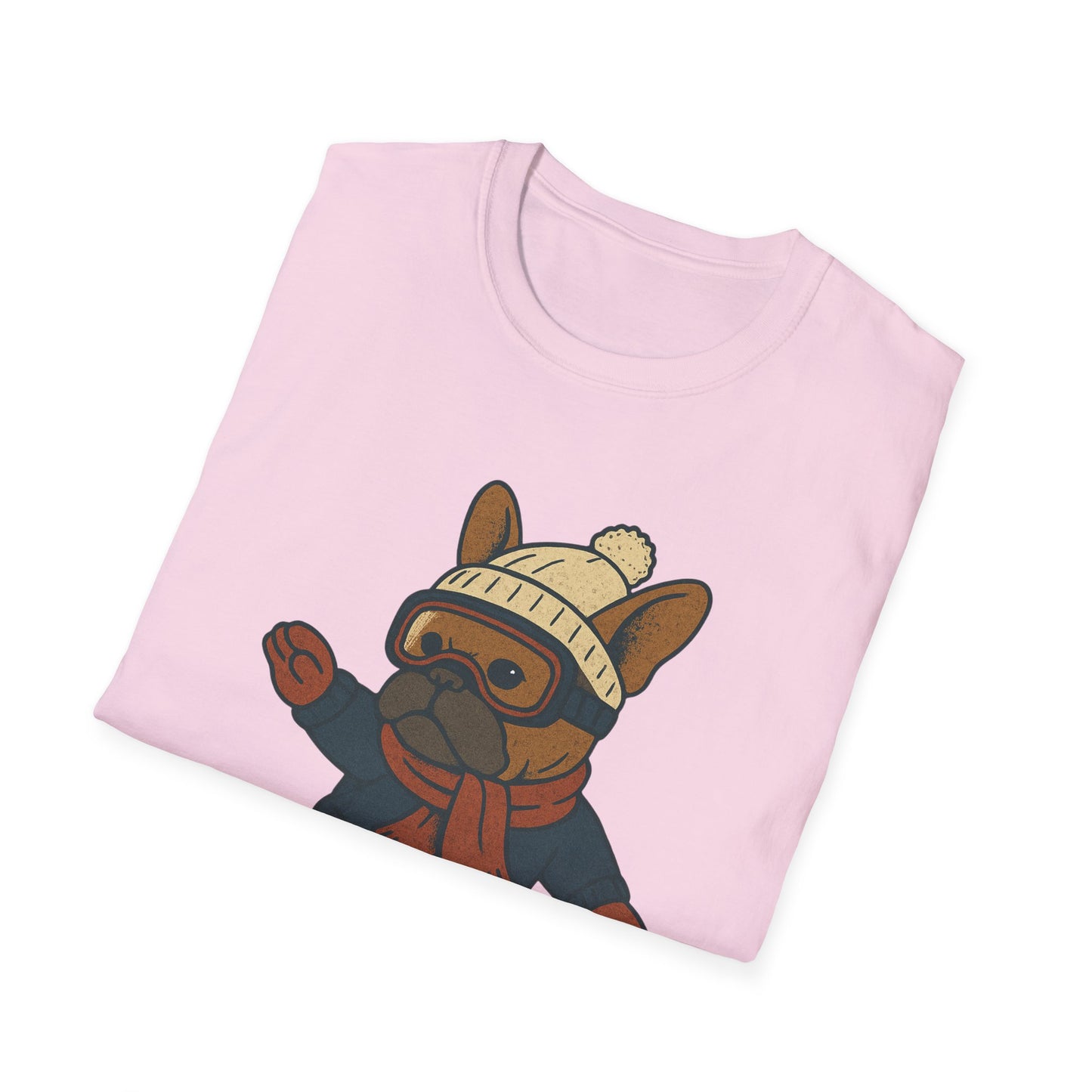Snowboarding Frenchie T-Shirt | Cute Winter Dog Snowboard Tee | French Bulldog Snowboarder Shirt | Holiday Ski Resort Pup Graphic | Dog Lover Snow Sport Gift