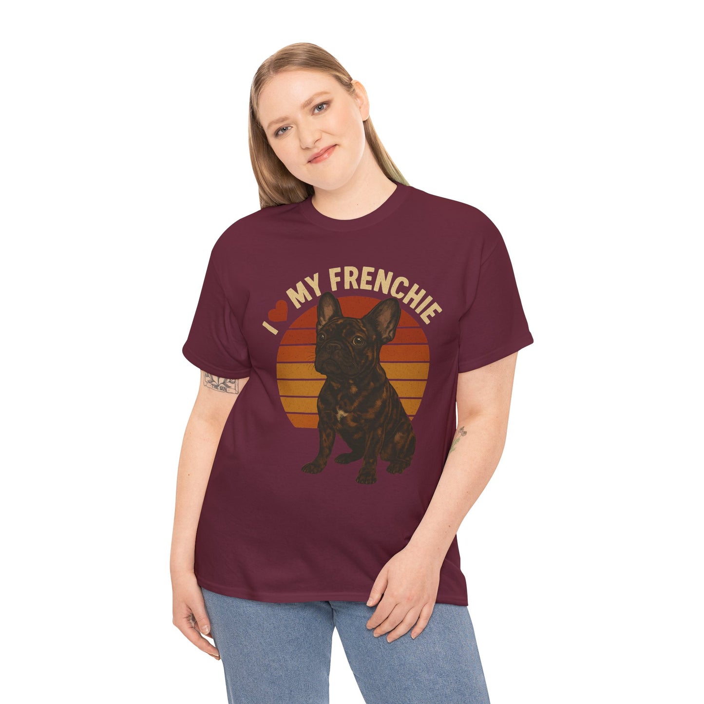 I Love My Frenchie T-Shirt | Merle French Bulldog Retro Tee | Vintage Dog Lover Shirt | Frenchie Mom & Dad Gift