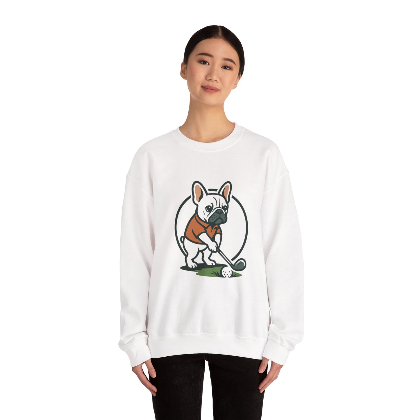 Cute Golfing Dog Sweatshirt | Unisex Heavy Blend Crewneck | Perfect for Dog Lovers, Golf Enthusiasts, and Casual Outings