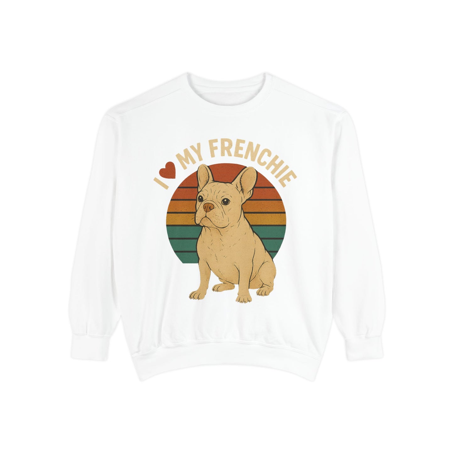 Retro Cream French Bulldog Pullover | Vintage Frenchie Sweatshirt | Cute Dog Lover Gift | Unisex Cozy French Bulldog Sweater