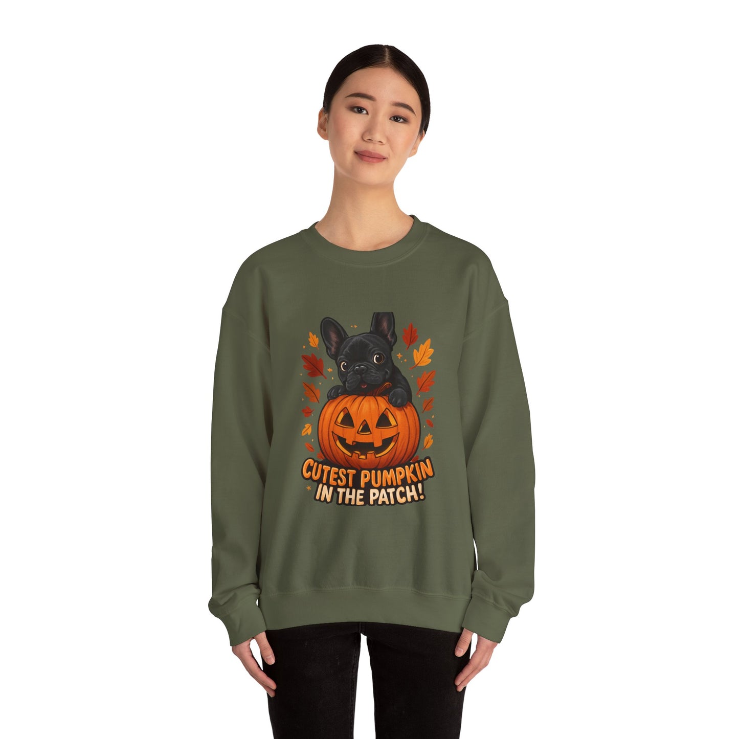 Cutest Pumpkin in the Patch Sweatshirt | Frenchie Fall Crewneck | Halloween Dog Lover Gift | Cozy French Bulldog Pumpkin Patch Pullover