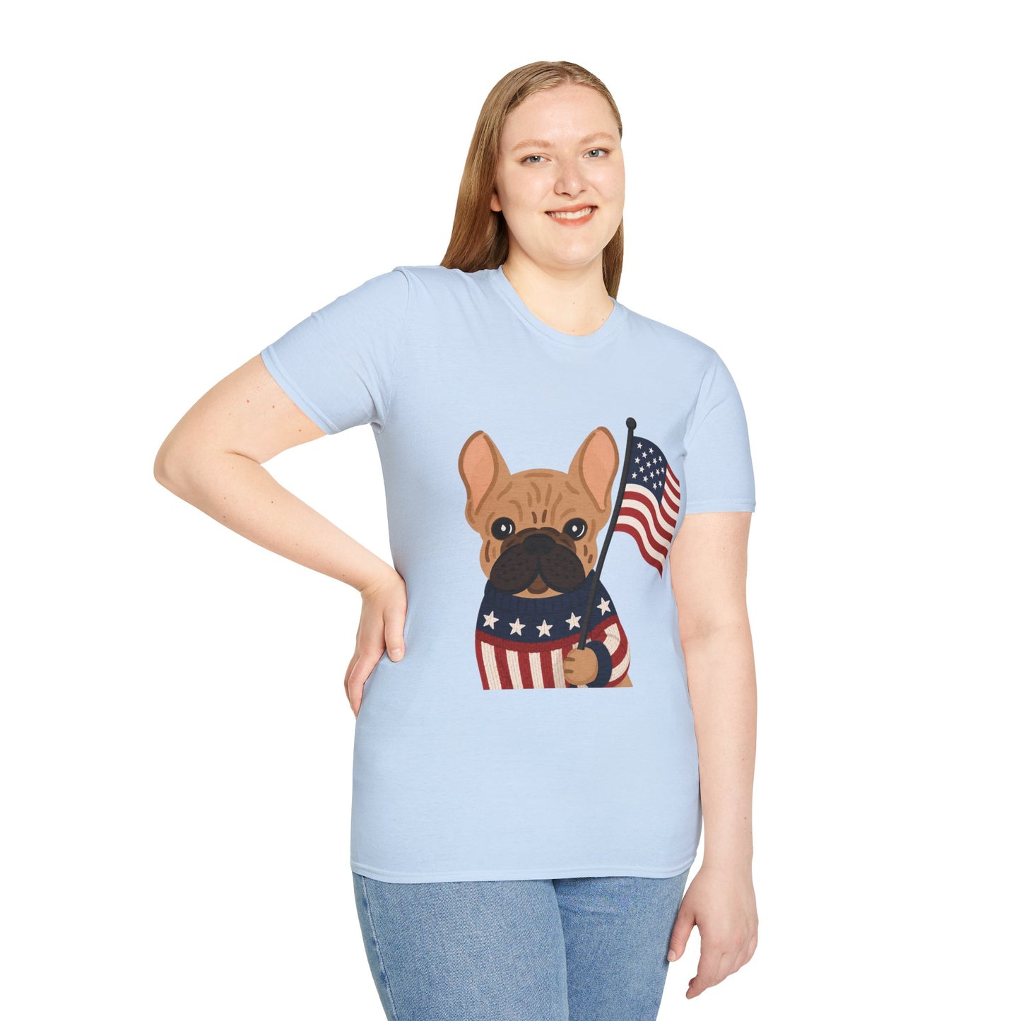 Patriotic French Bulldog Shirt, American Flag Frenchie Tee, 4th of July Dog Shirt, USA French Bulldog Shirt, Independence Day Frenchie, Dog Lover Gift, Patriotic Puppy Tee