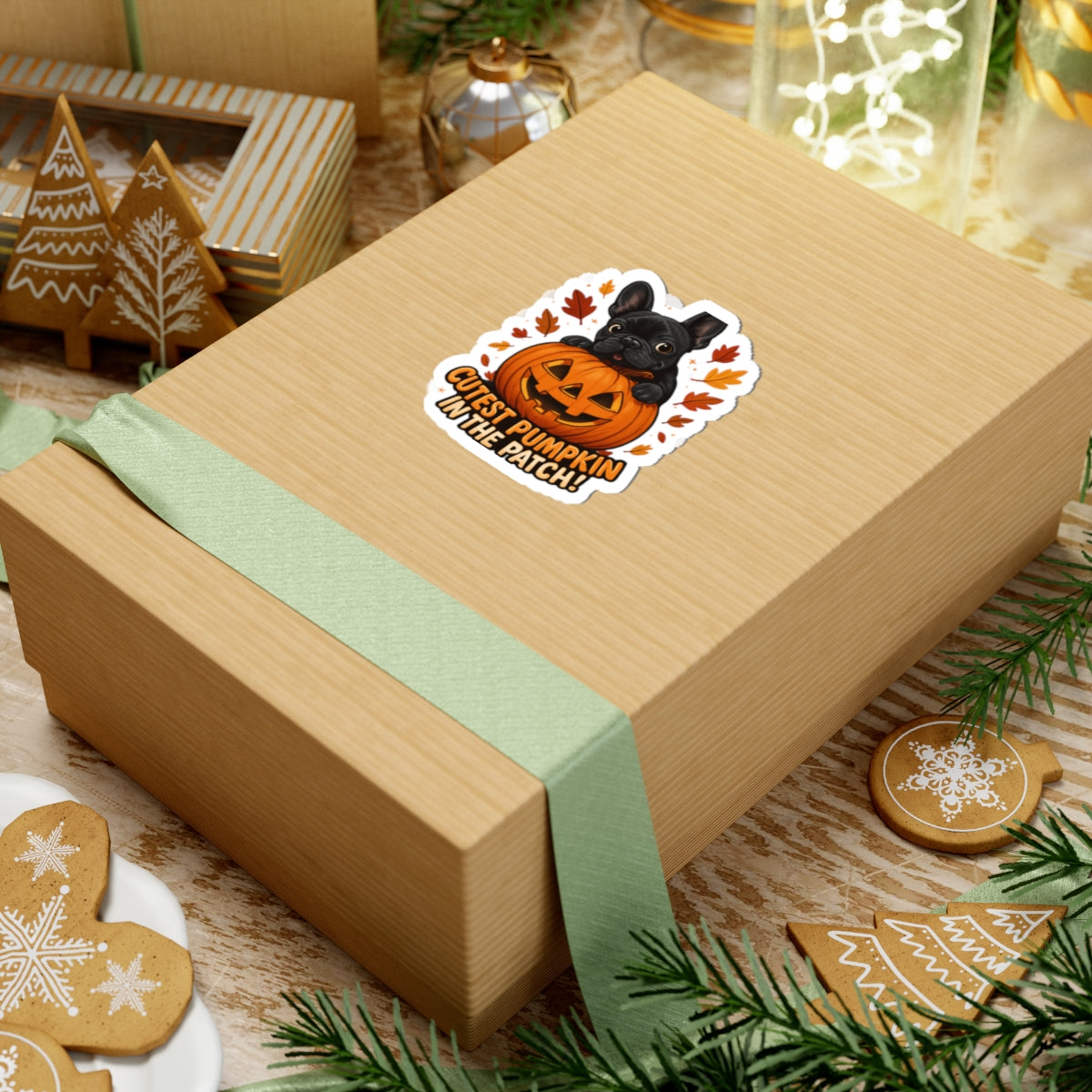 Cutest Pumpkin in the Patch Frenchie Sticker | Fall Dog Lover Sticker | Cute Halloween French Bulldog Decal | Autumn Pet Mom Gift