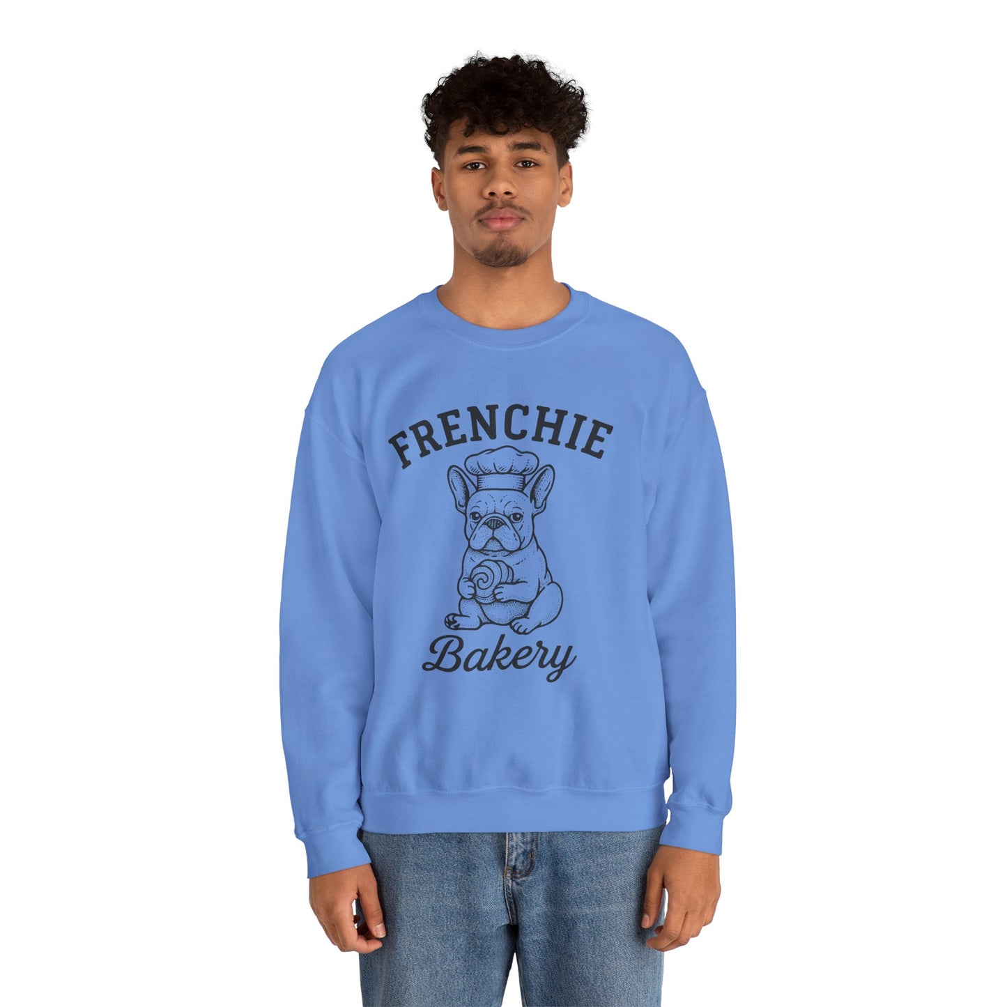 Frenchie Bakery Sweatshirt – Cozy French Bulldog Chef Crewneck, Funny Dog Lover Gift, Vintage Bakery-Inspired Frenchie Sweater