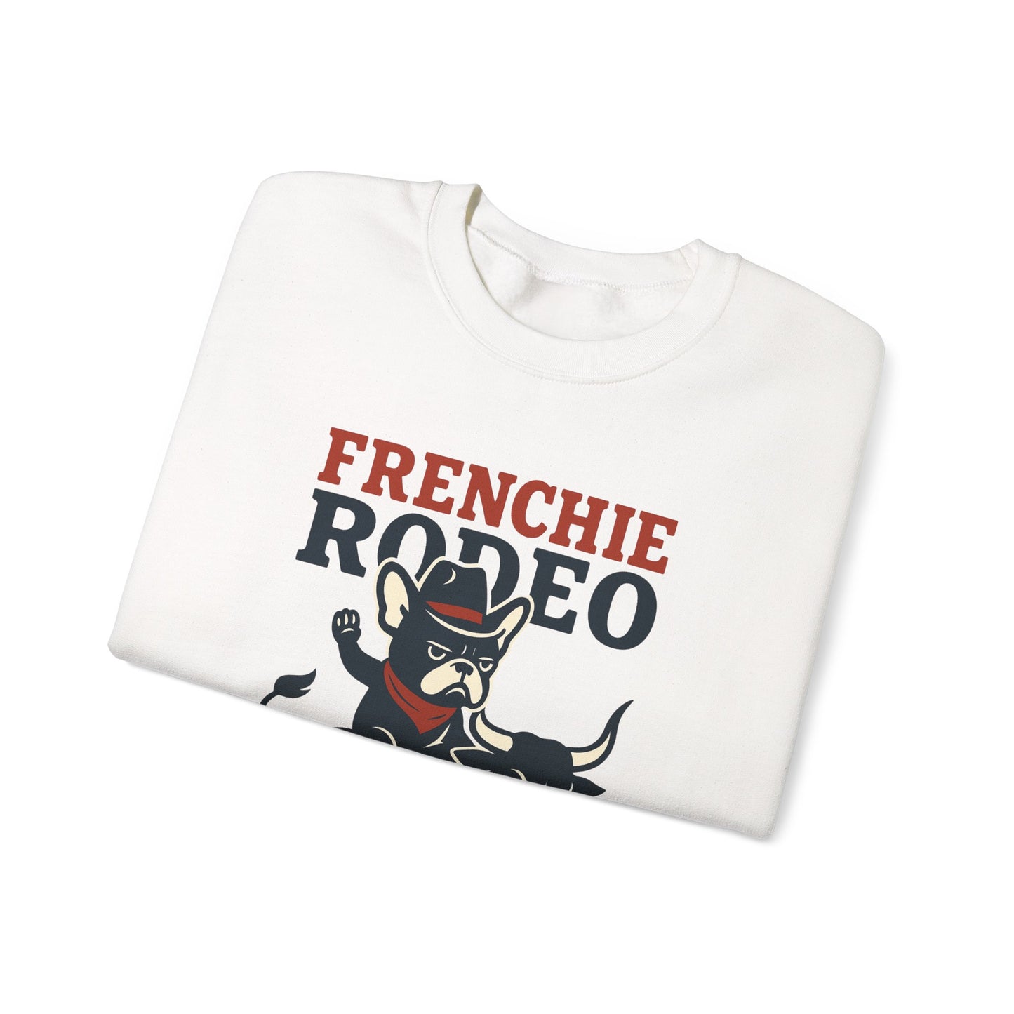 Frenchie Rodeo Sweatshirt – Cowboy French Bulldog Crewneck, Western Dog Lover Gift, Funny Rodeo Pullover for Pet Moms & Dads