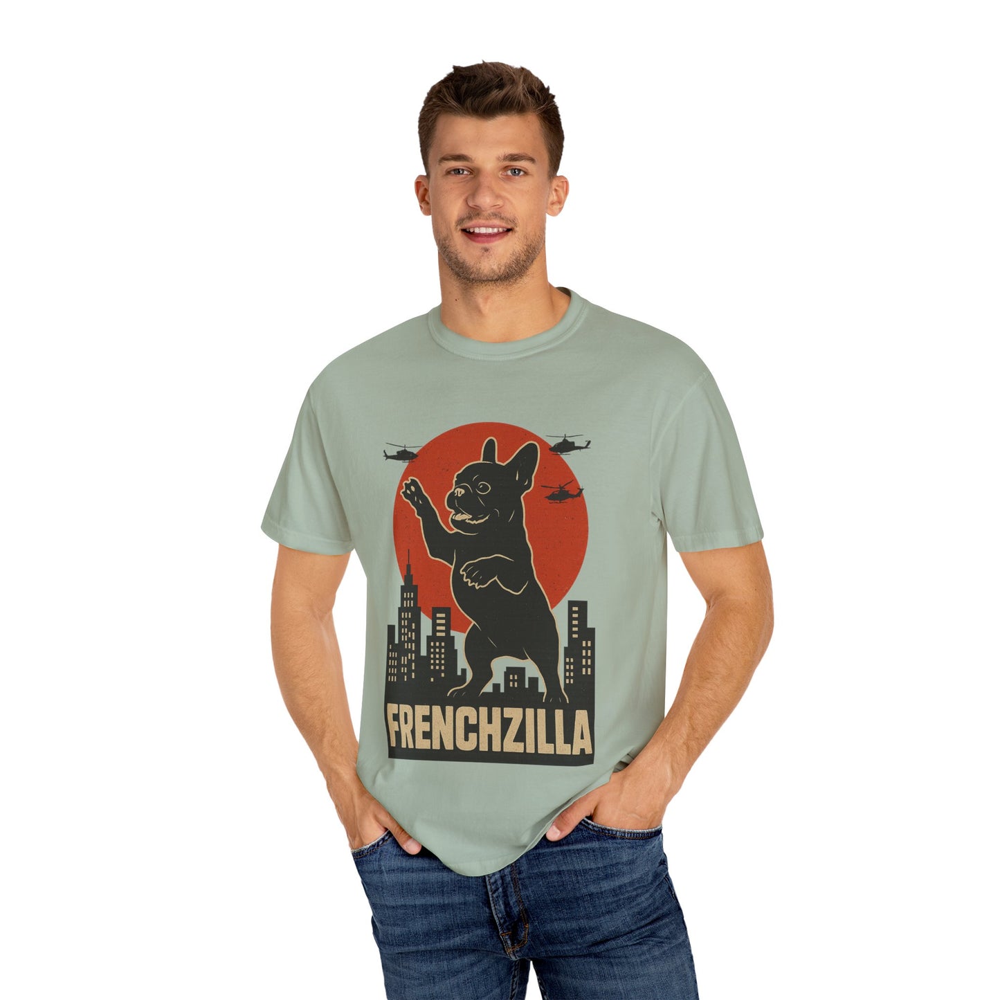 French Bulldogzilla T-shirt | Retro Japanese Frenchie Tee | Funny Inspired Dog Lover Gift | Unisex t-shirt