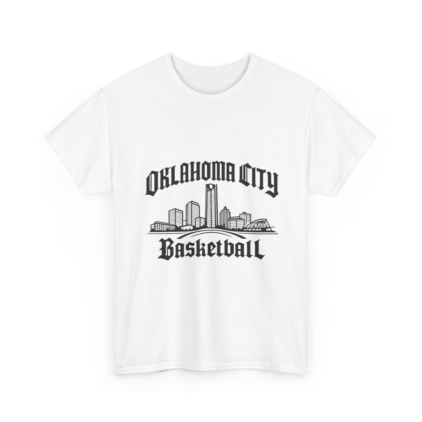 Oklahoma City Basketball Shirt, OKC Skyline Tee, Oklahoma Basketball Fan Shirt, thunder Sports Shirt, Orange Basketball Graphic Tee