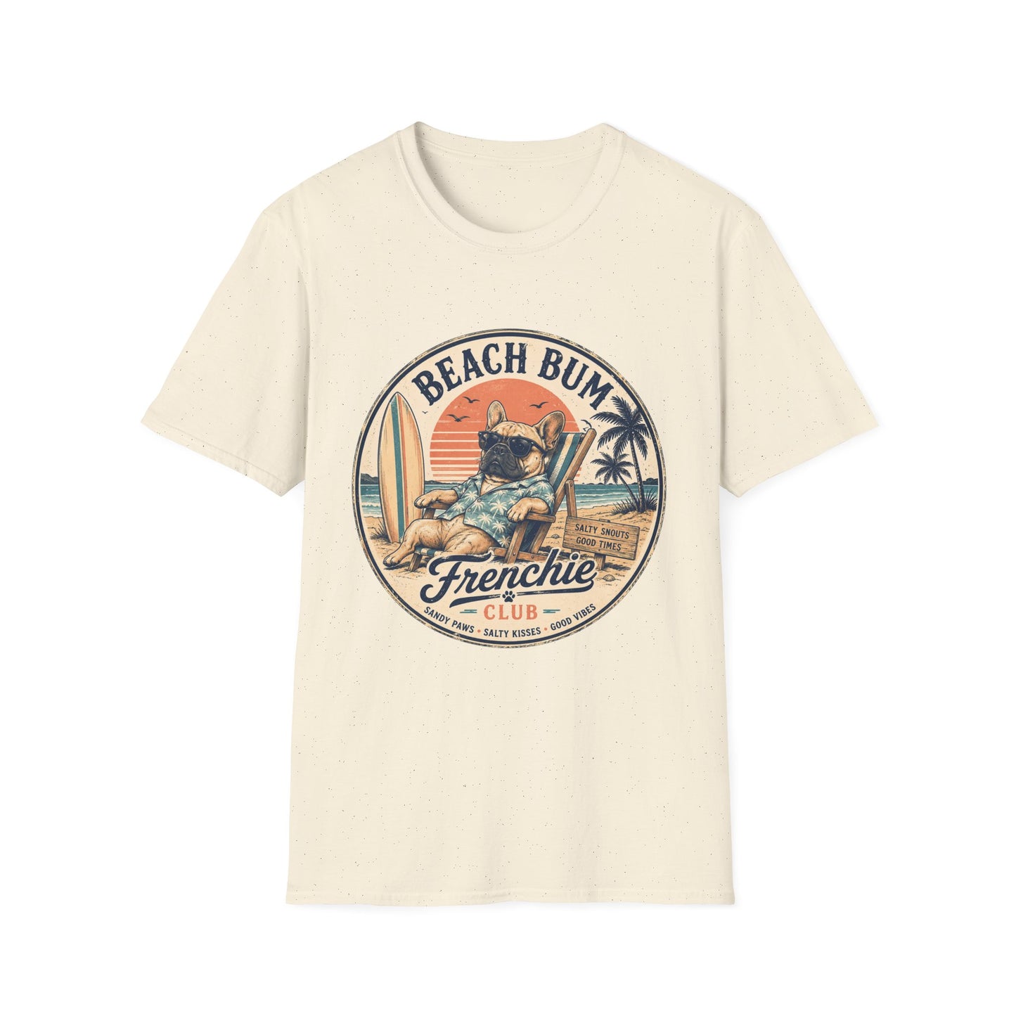 Beach Bum French Bulldog Shirt, Frenchie Beach Club Tee, Summer Frenchie Shirt, Dog Mom Beach Shirt, Coastal French Bulldog Graphic Tee
