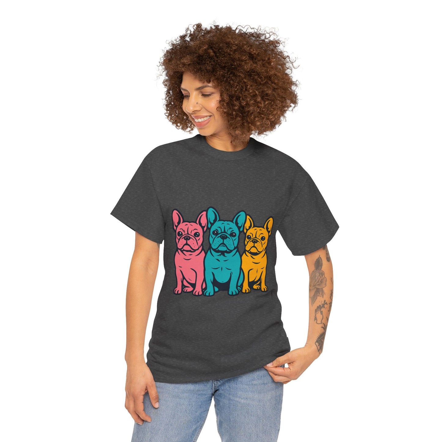 Pop Art French Bulldog T-Shirt | Colorful Frenchie Graphic Tee | Retro Dog Lover Shirt | Bright 80s Style Pet Gift | Fun Unisex Dog Mom Shirt