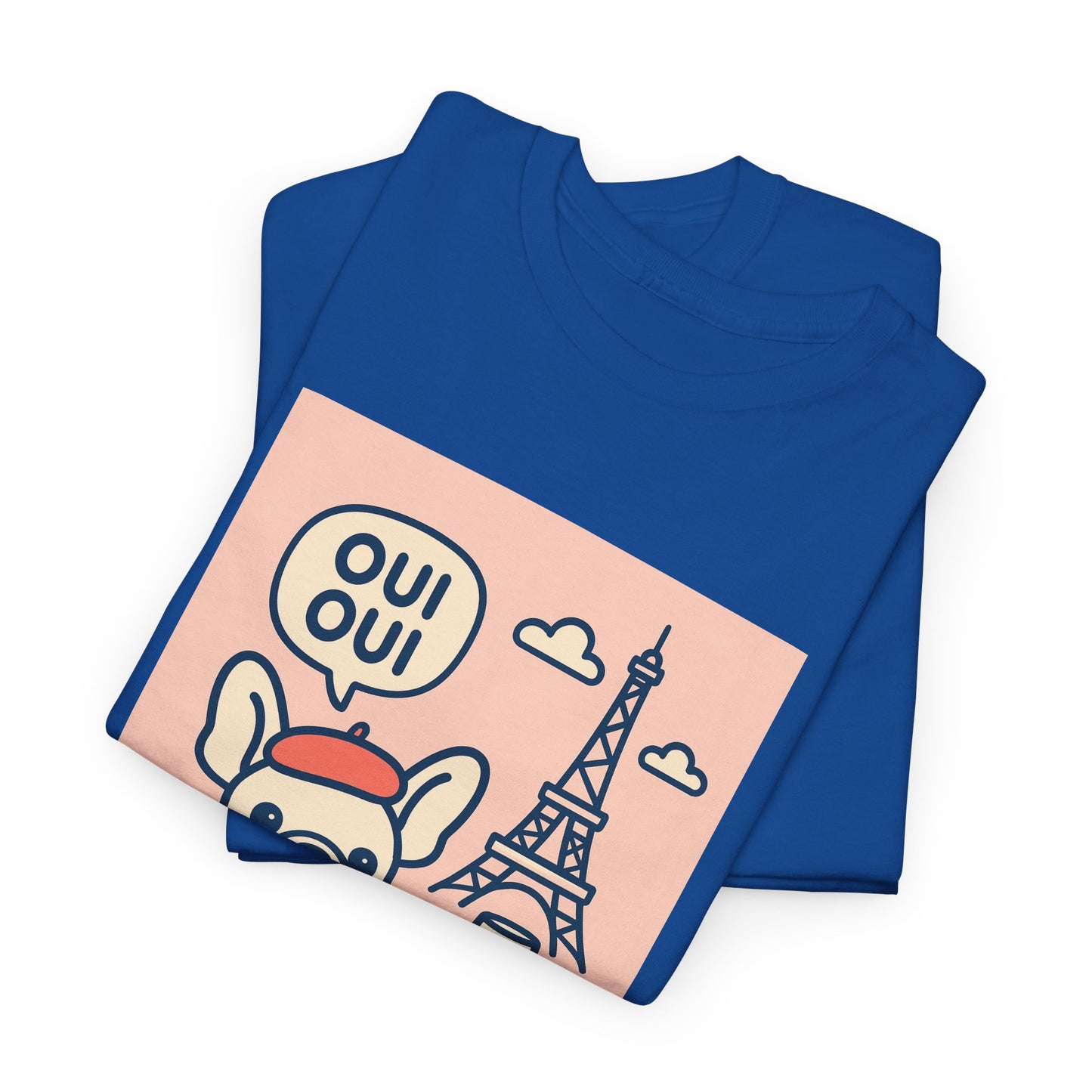 Oui Oui Frenchie Paris T-Shirt – Cute French Bulldog Café Tee, Paris Dog Lover Shirt, Beret & Baguette Graphic, French Bulldog Gift for Women & Men