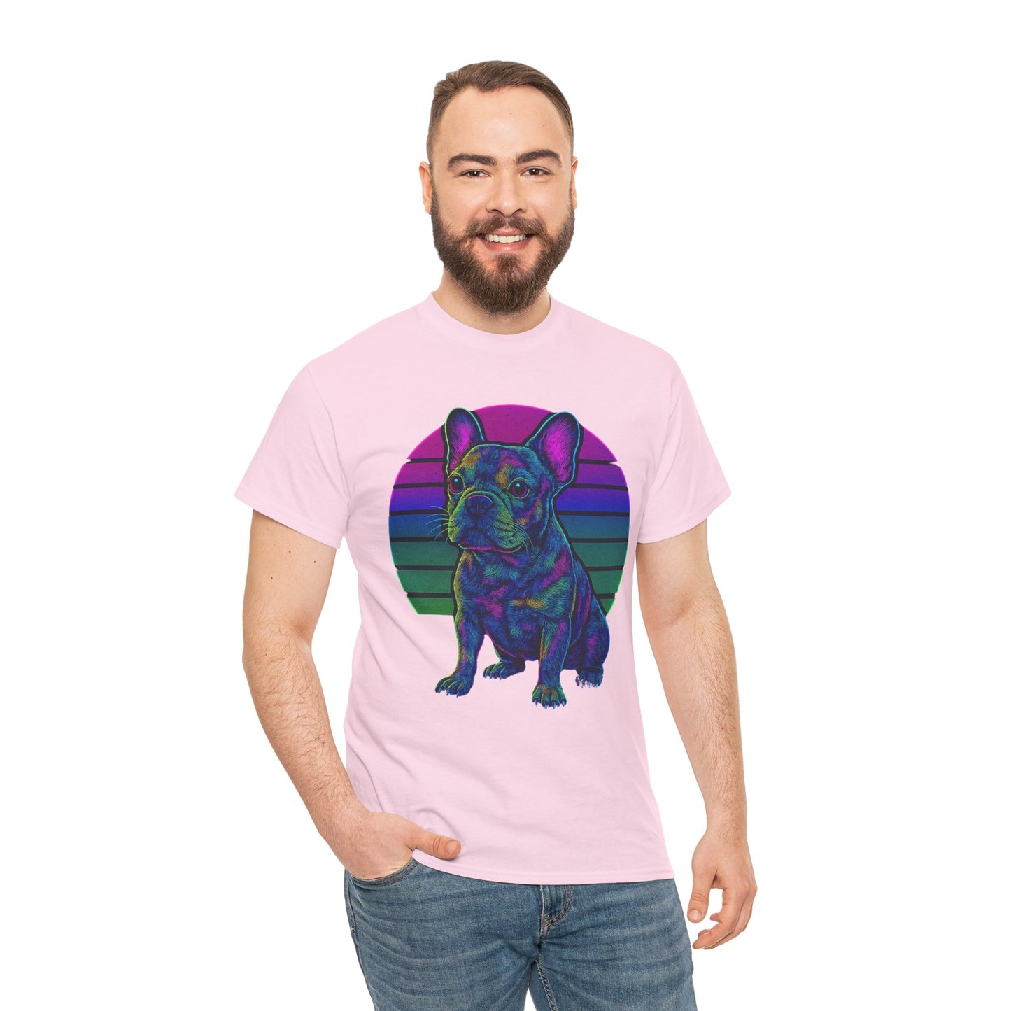 Neon French Bulldog T-Shirt | Retro 80s Frenchie Tee | Colorful Dog Lover Shirt | Electric Frenchie Gift for Men & Women