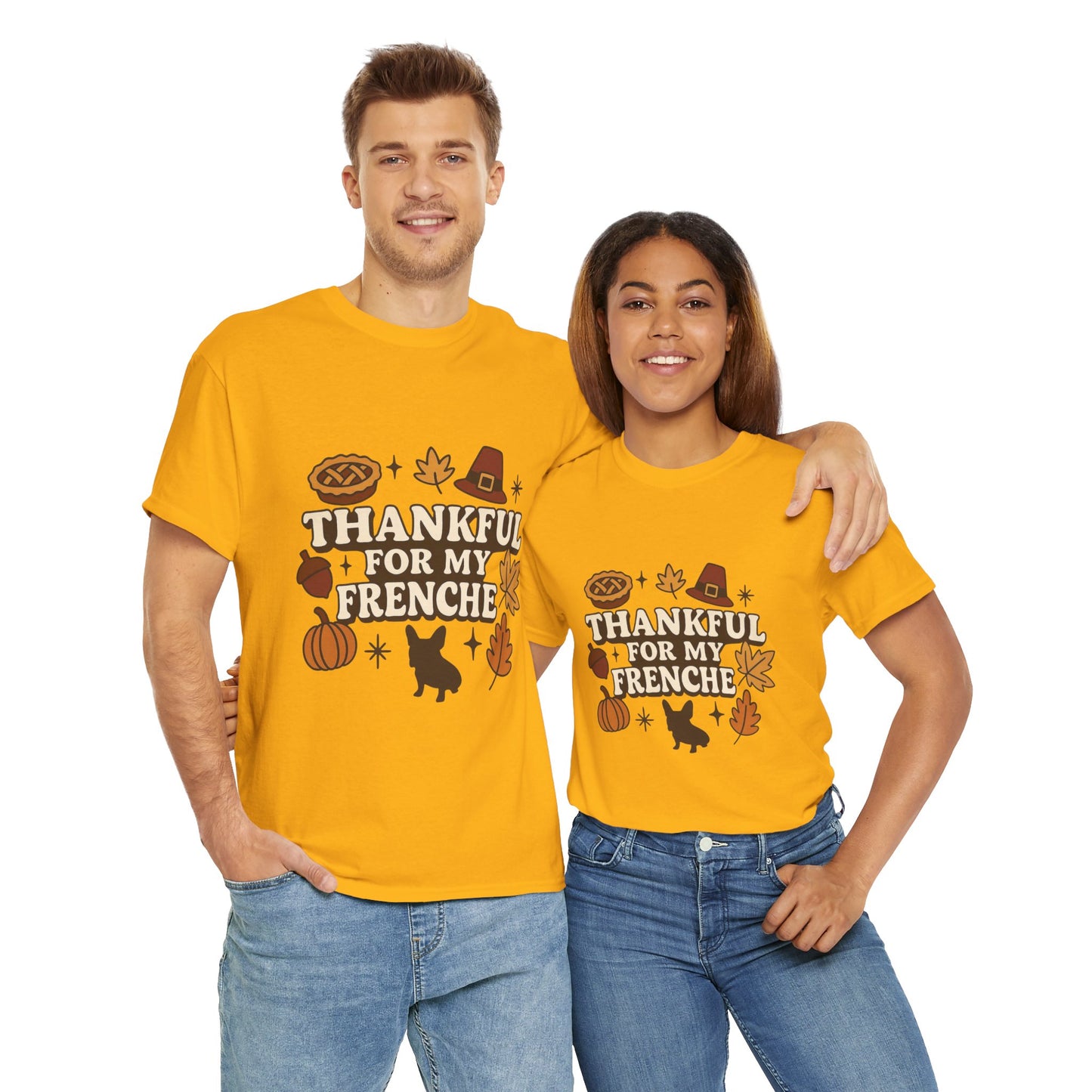 Thankful for My Frenchie Shirt – Thanksgiving French Bulldog Tee, Fall Dog Lover Gift, Autumn Pet Parent T-Shirt, Cute Pumpkin Pie Graphic