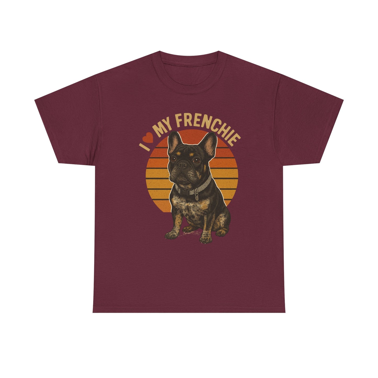 I Love My Frenchie T-Shirt | Retro French Bulldog Tee | Black & Tan Frenchie Gift | Vintage Dog Lover Shirt for Frenchie Moms & Dads